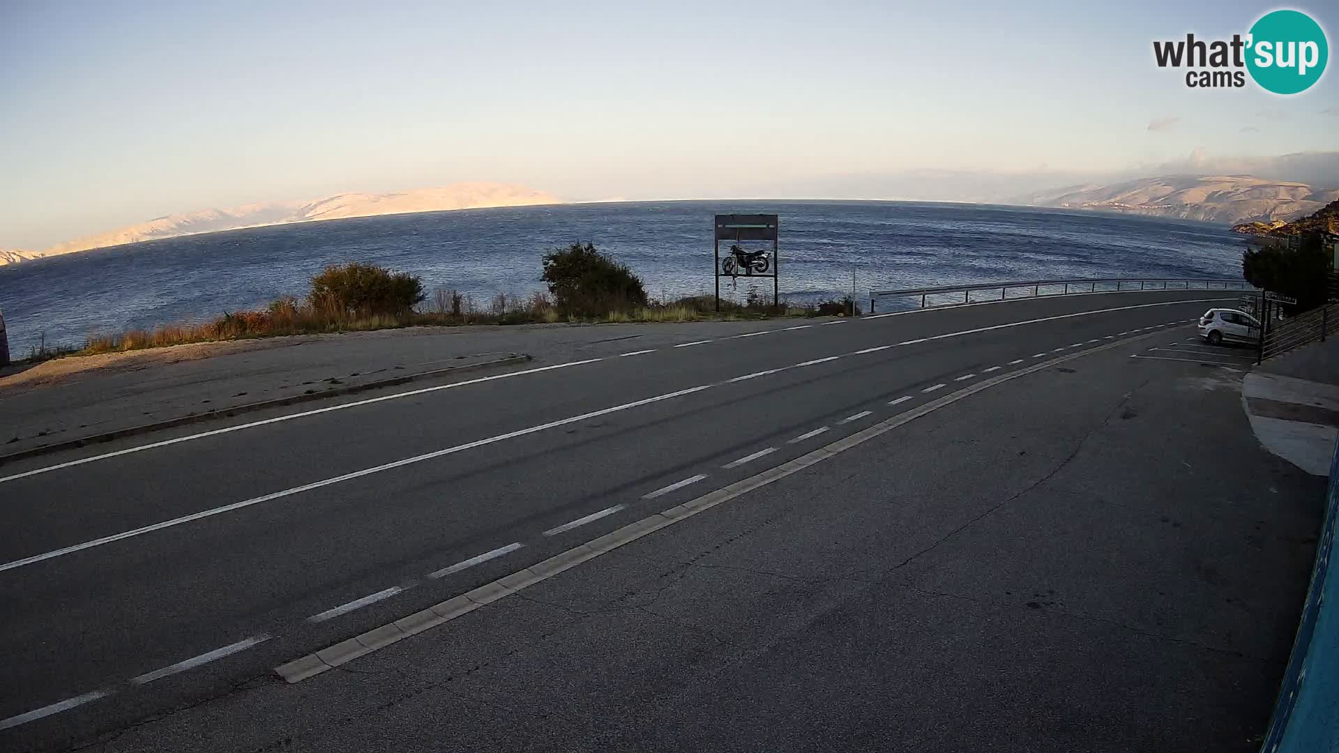 Webcam Adriatic highway D8 near SENJ – view to KRK island