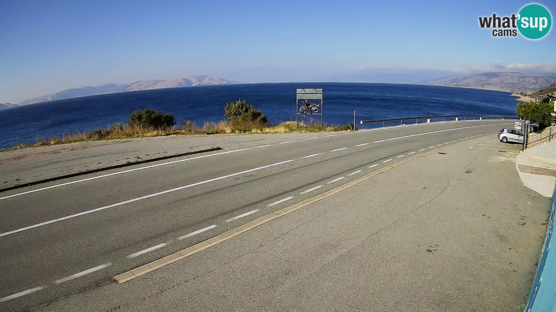 Webcam autoroute Adriatique D8 près de SENJ – vue sur l’île de KRK