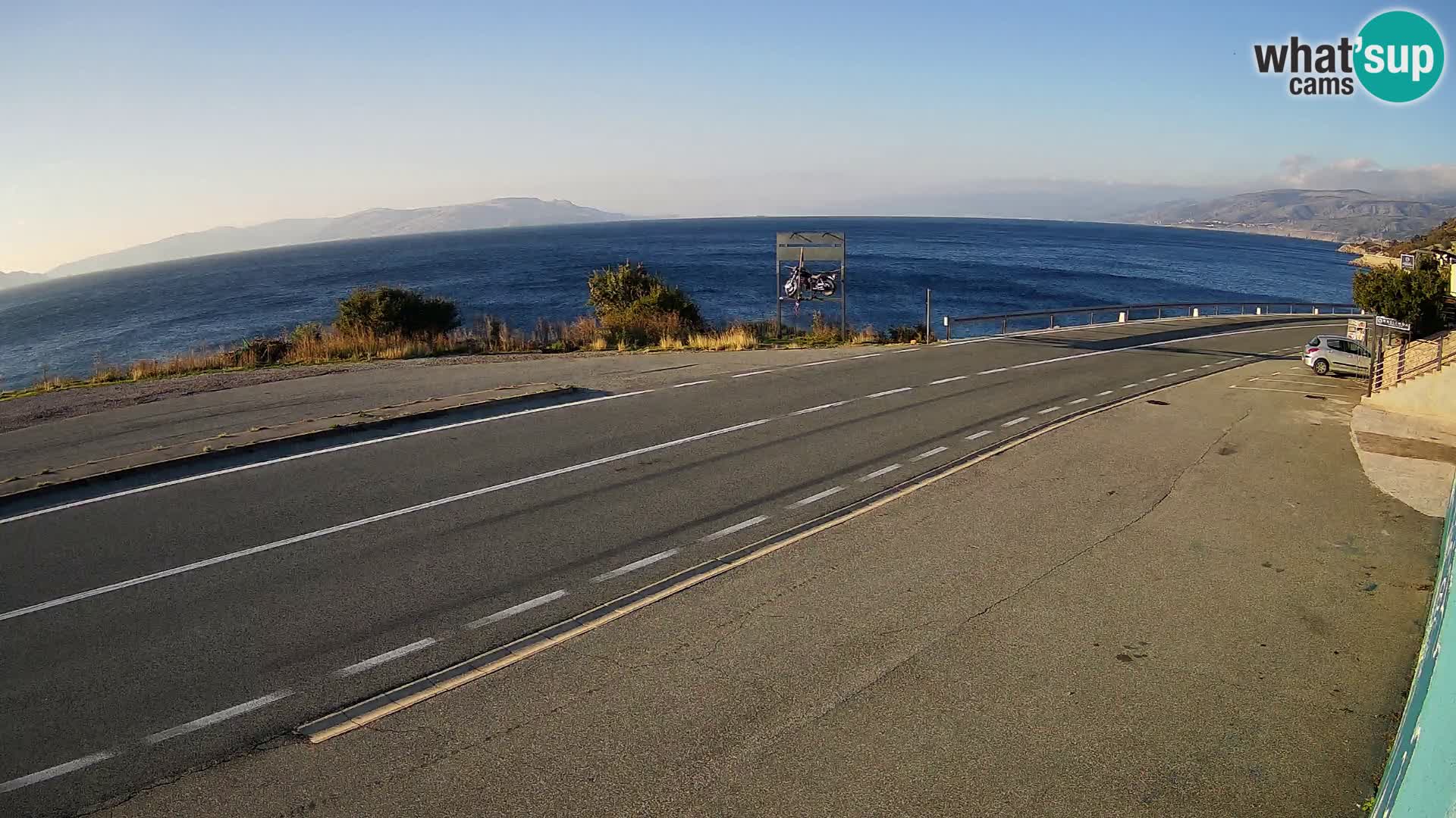 Webcam Adriatic highway D8 near SENJ – view to KRK island