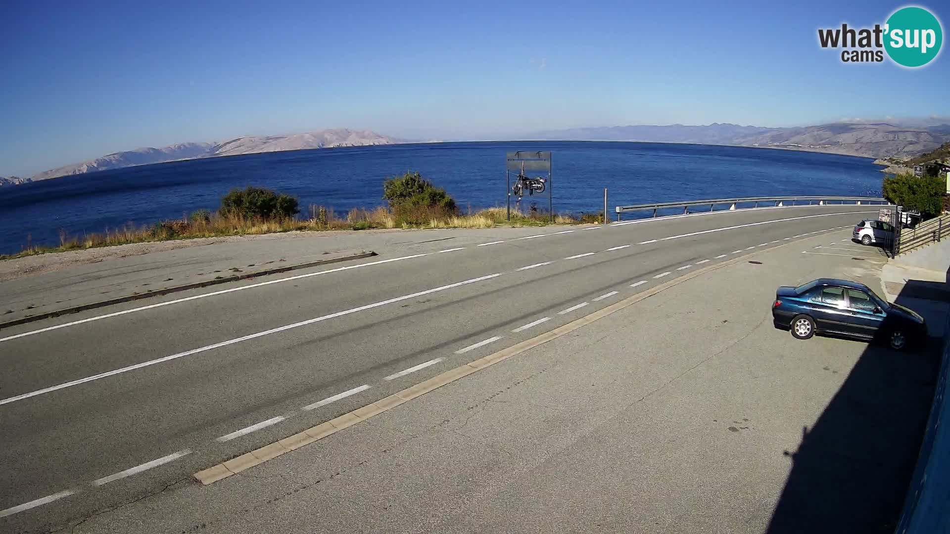Webcam autoroute Adriatique D8 près de SENJ – vue sur l’île de KRK