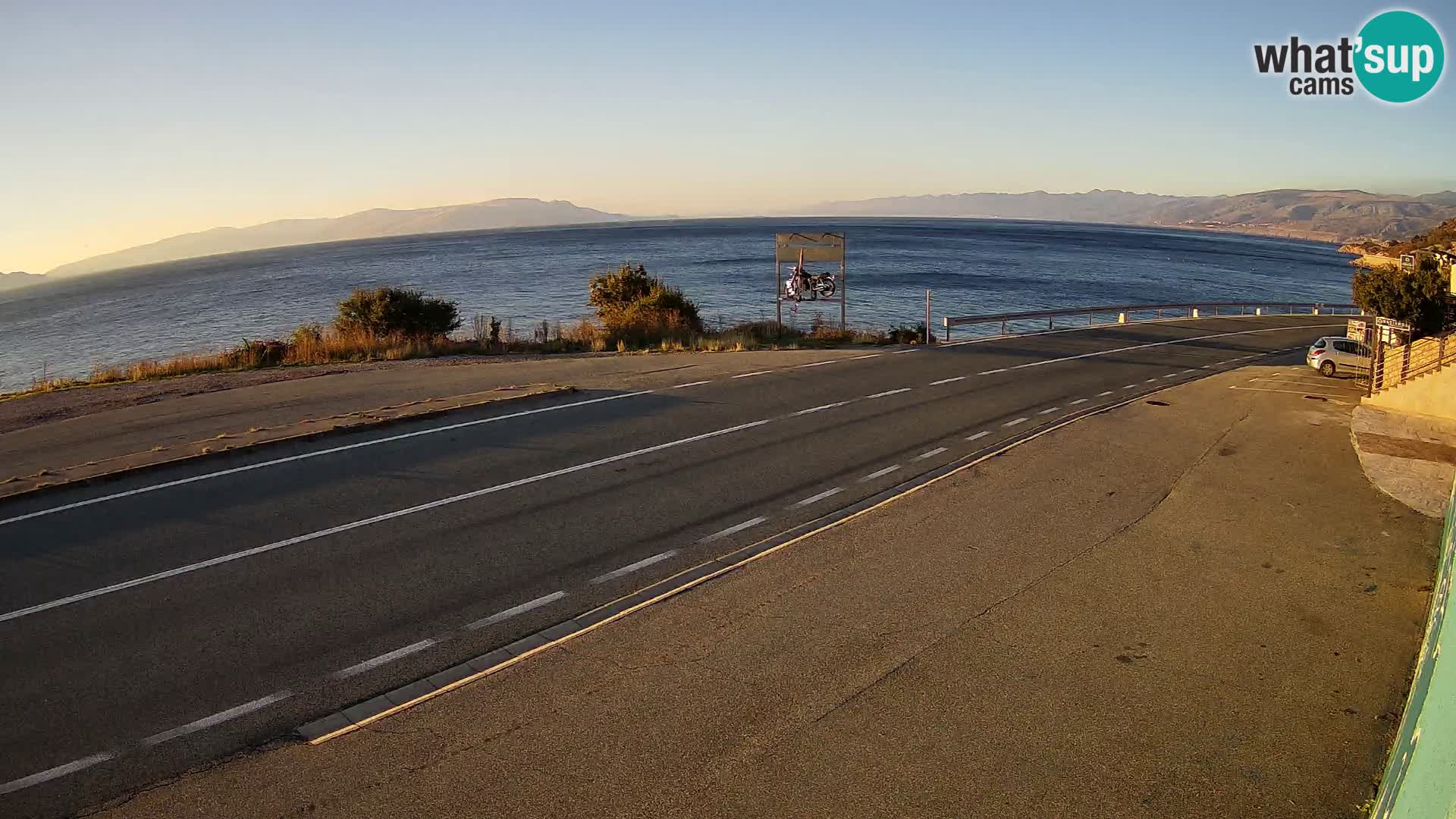 Webcam Adria-Autobahn D8 bei SENJ – Blick auf die Insel KRK