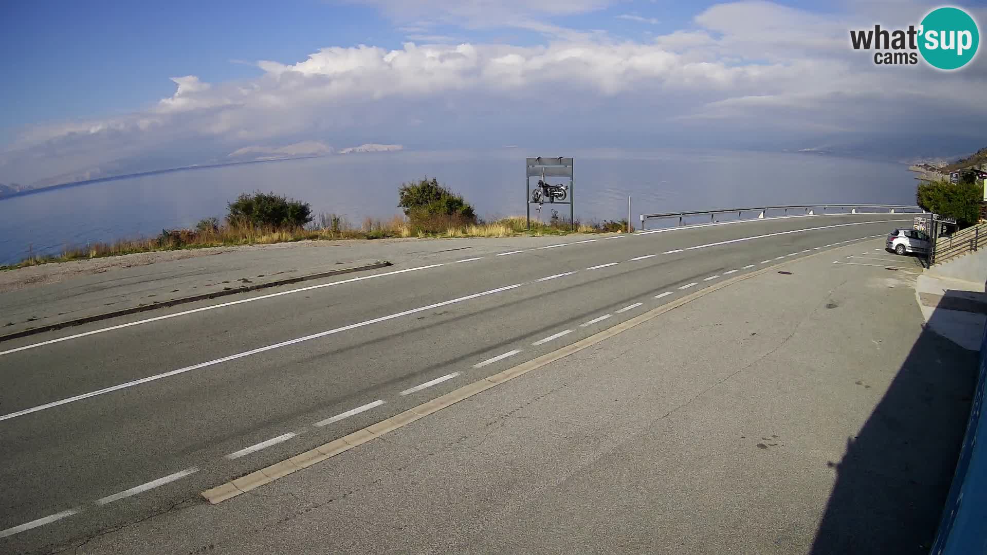 Webcam autoroute Adriatique D8 près de SENJ – vue sur l’île de KRK
