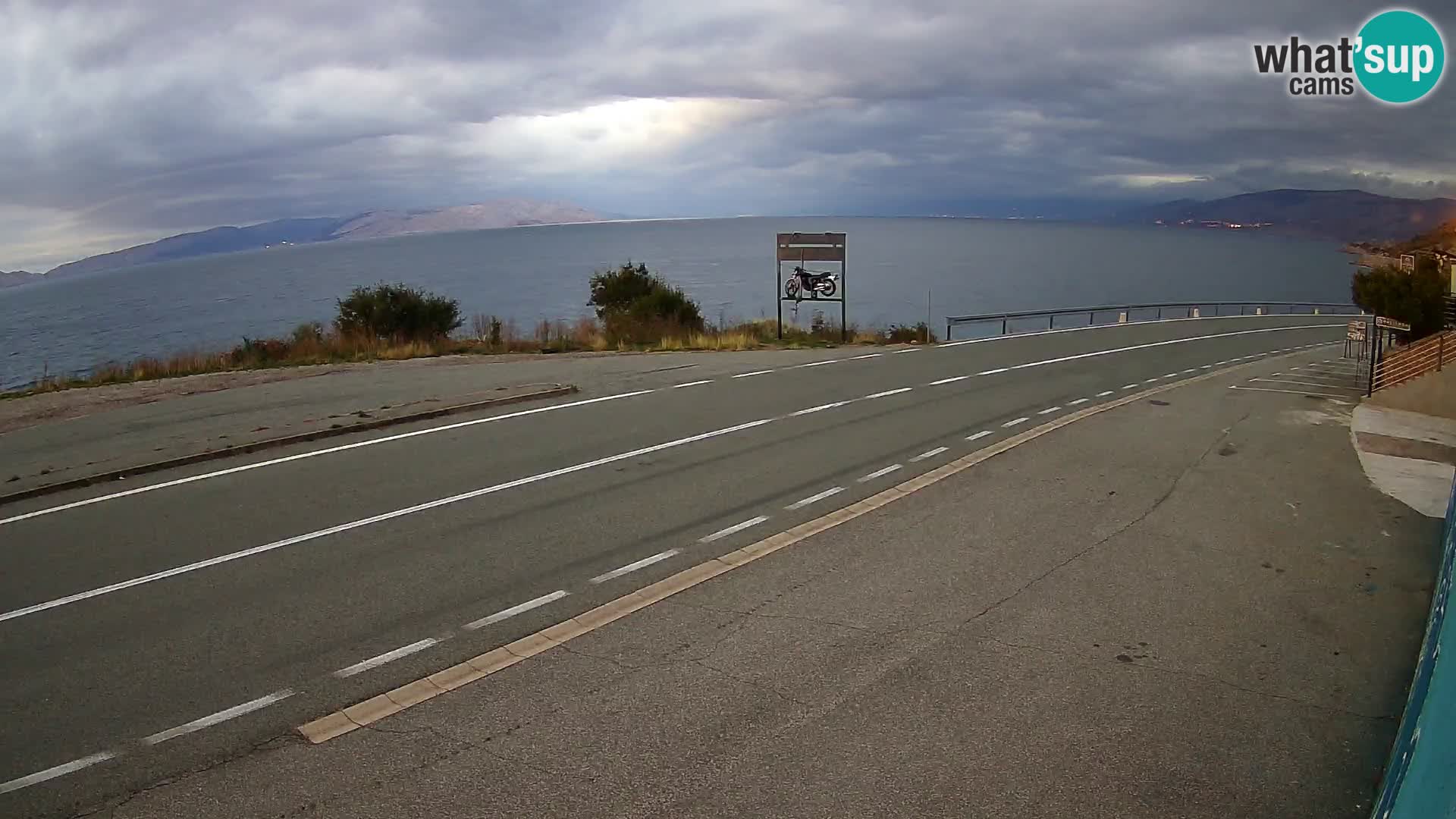 Webcam Adriatic highway D8 near SENJ – view to KRK island