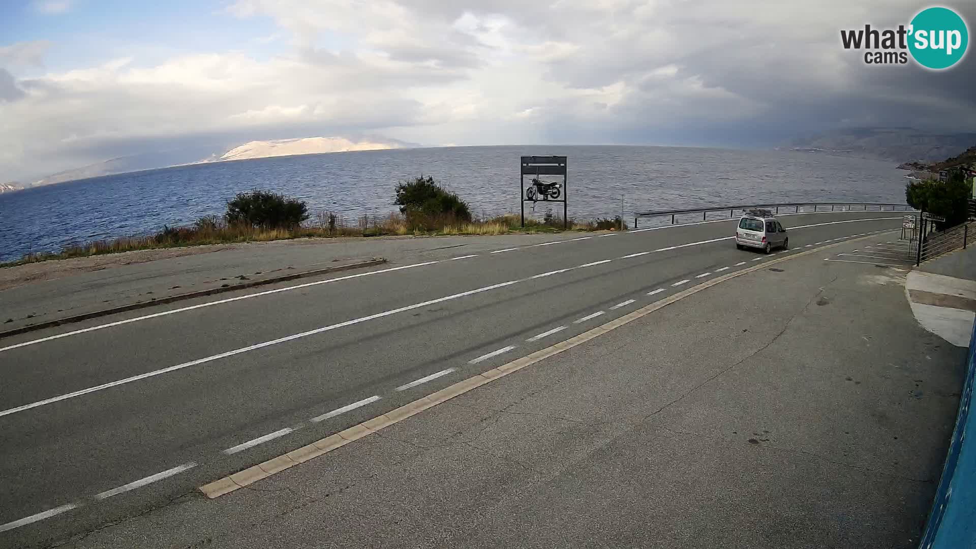 Webcam Adriatic highway D8 near SENJ – view to KRK island