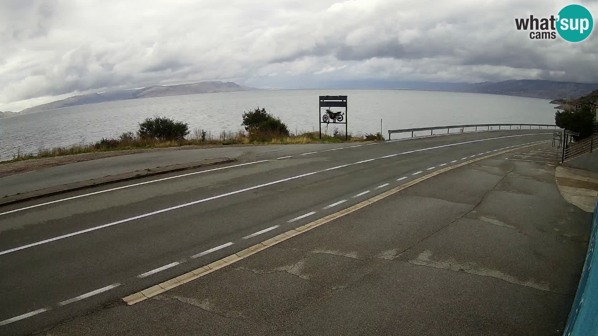 Webcam Adria-Autobahn D8 bei SENJ – Blick auf die Insel KRK