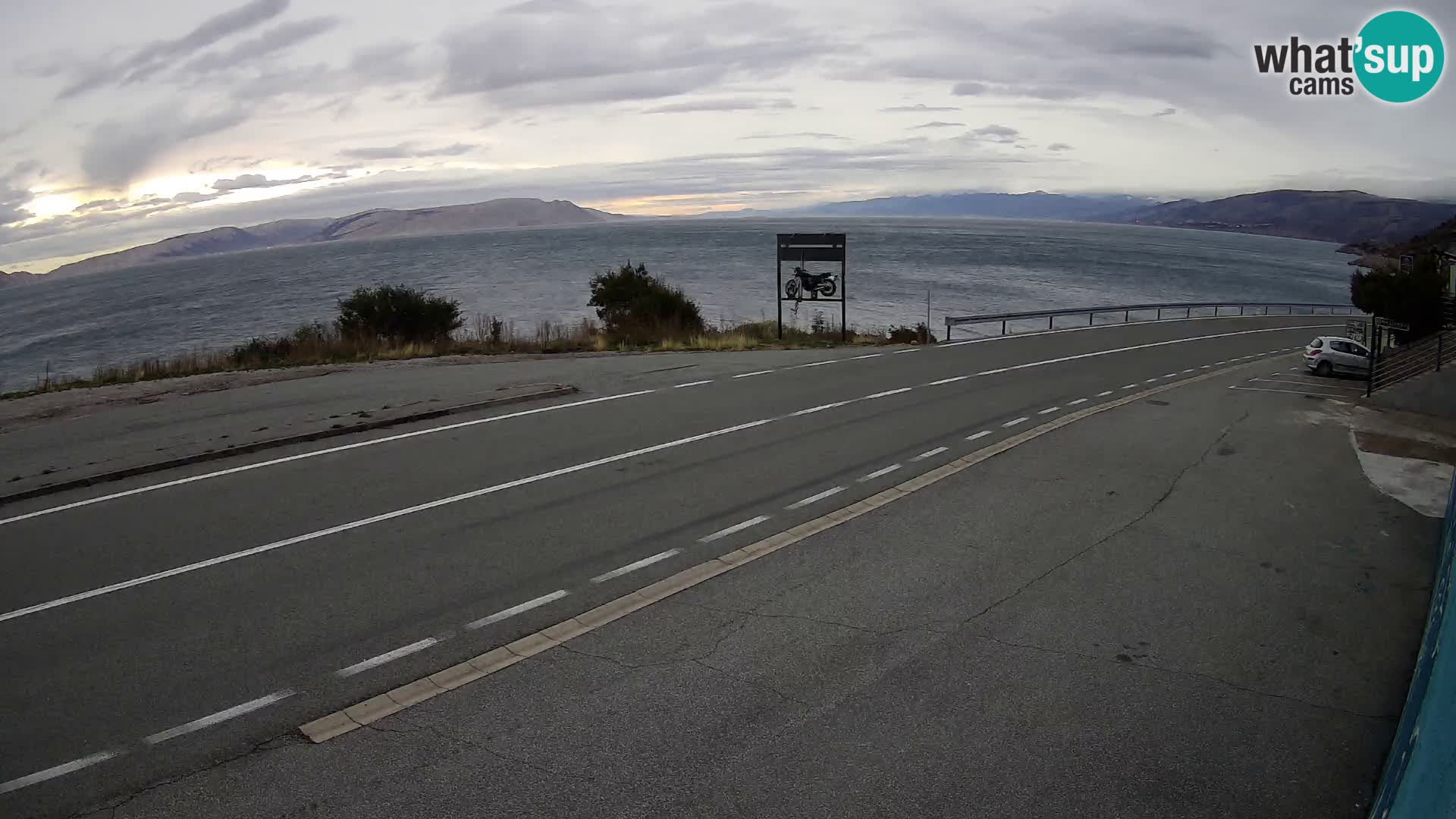 Webcam Adriatic highway D8 near SENJ – view to KRK island