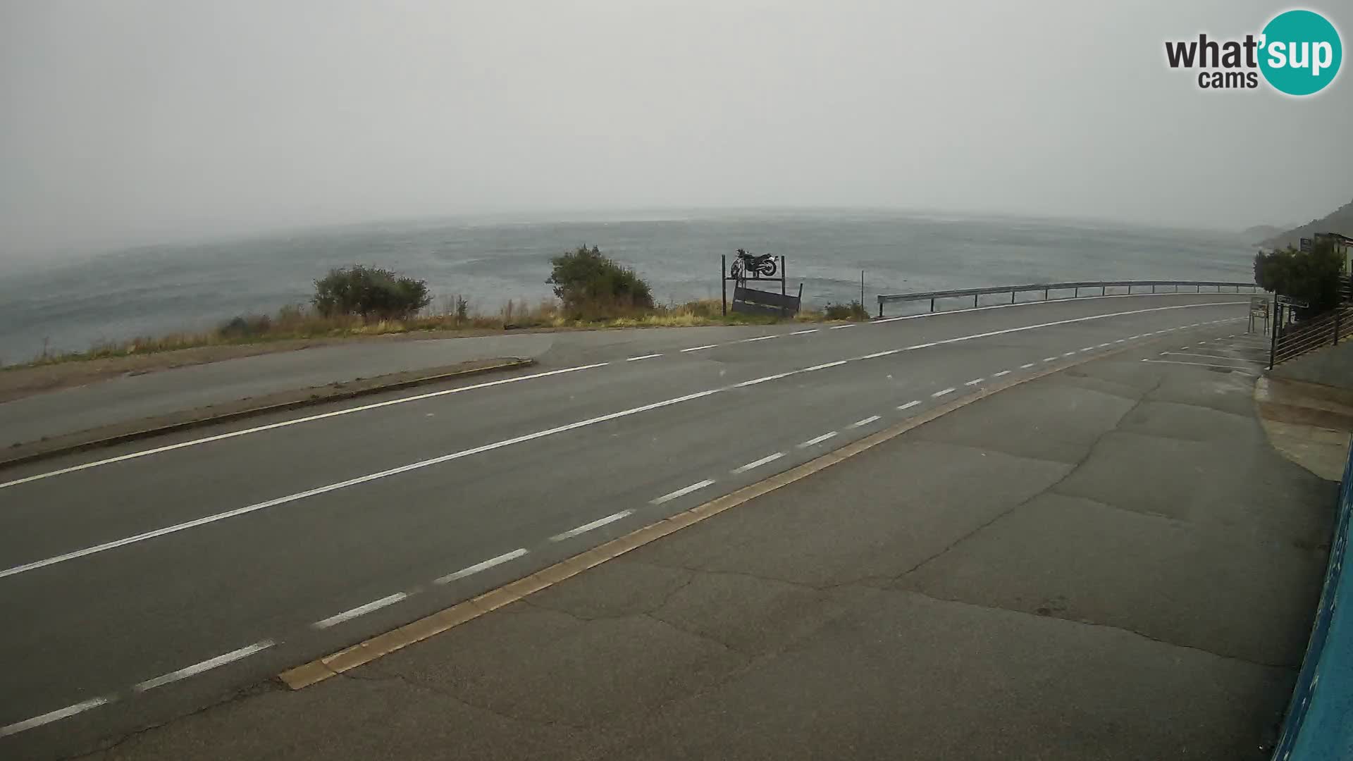 Webcam Adriatic highway D8 near SENJ – view to KRK island