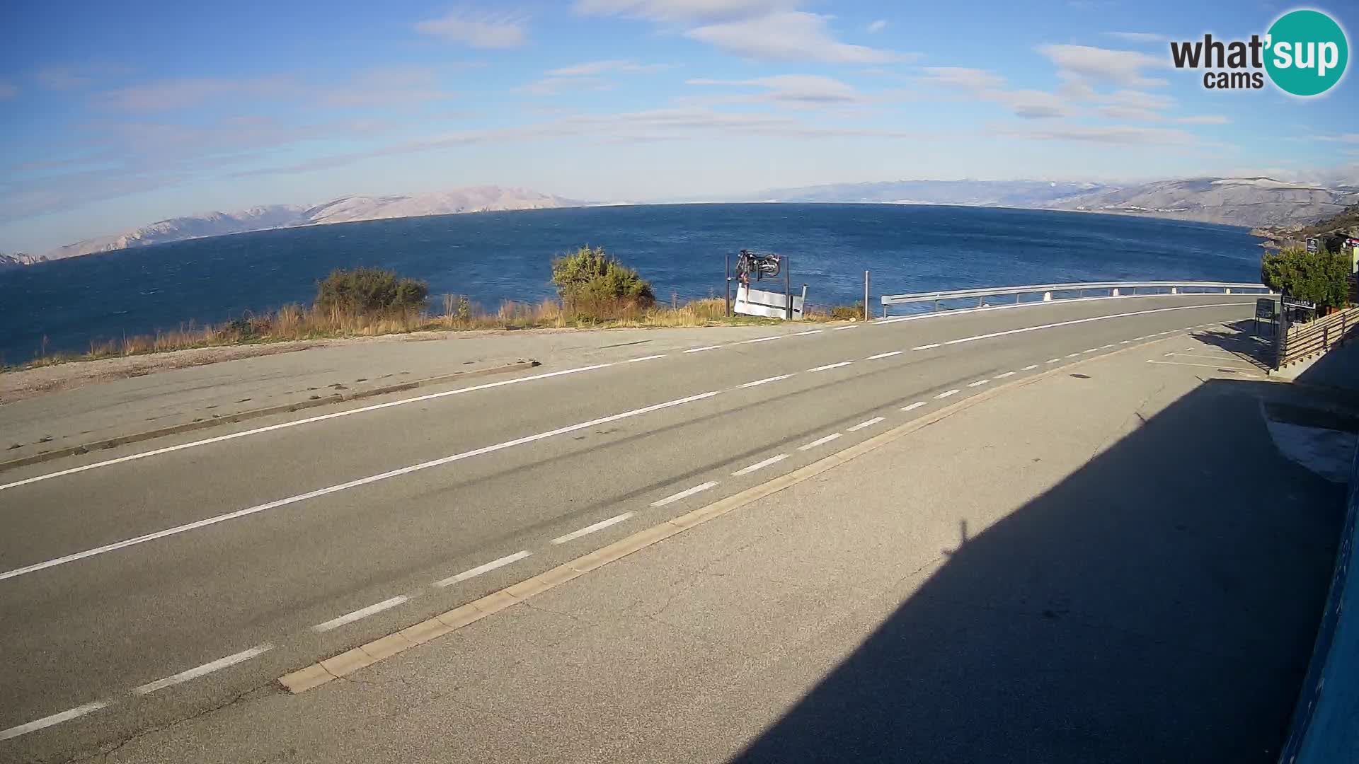 Webcam Adriatic highway D8 near SENJ – view to KRK island