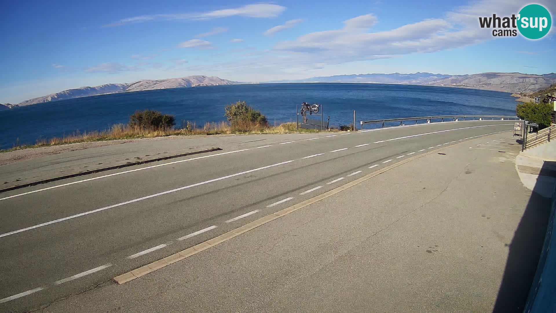 Webcam autopista adriática D8 cerca de SENJ – vista de la isla de KRK