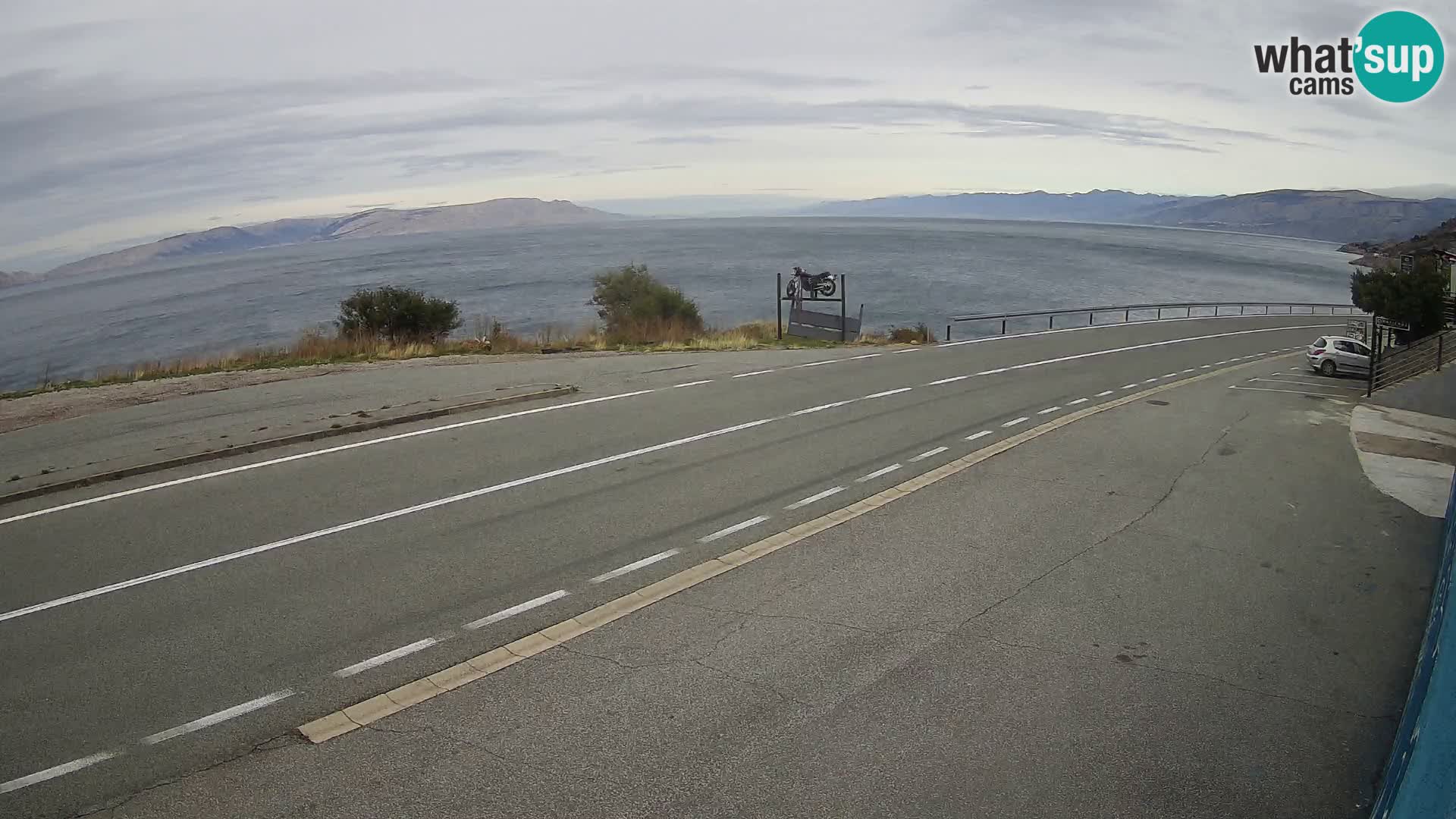 Webcam Adria-Autobahn D8 bei SENJ – Blick auf die Insel KRK