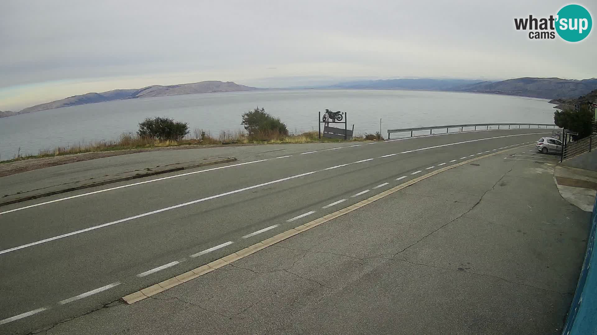 Webcam Adria-Autobahn D8 bei SENJ – Blick auf die Insel KRK