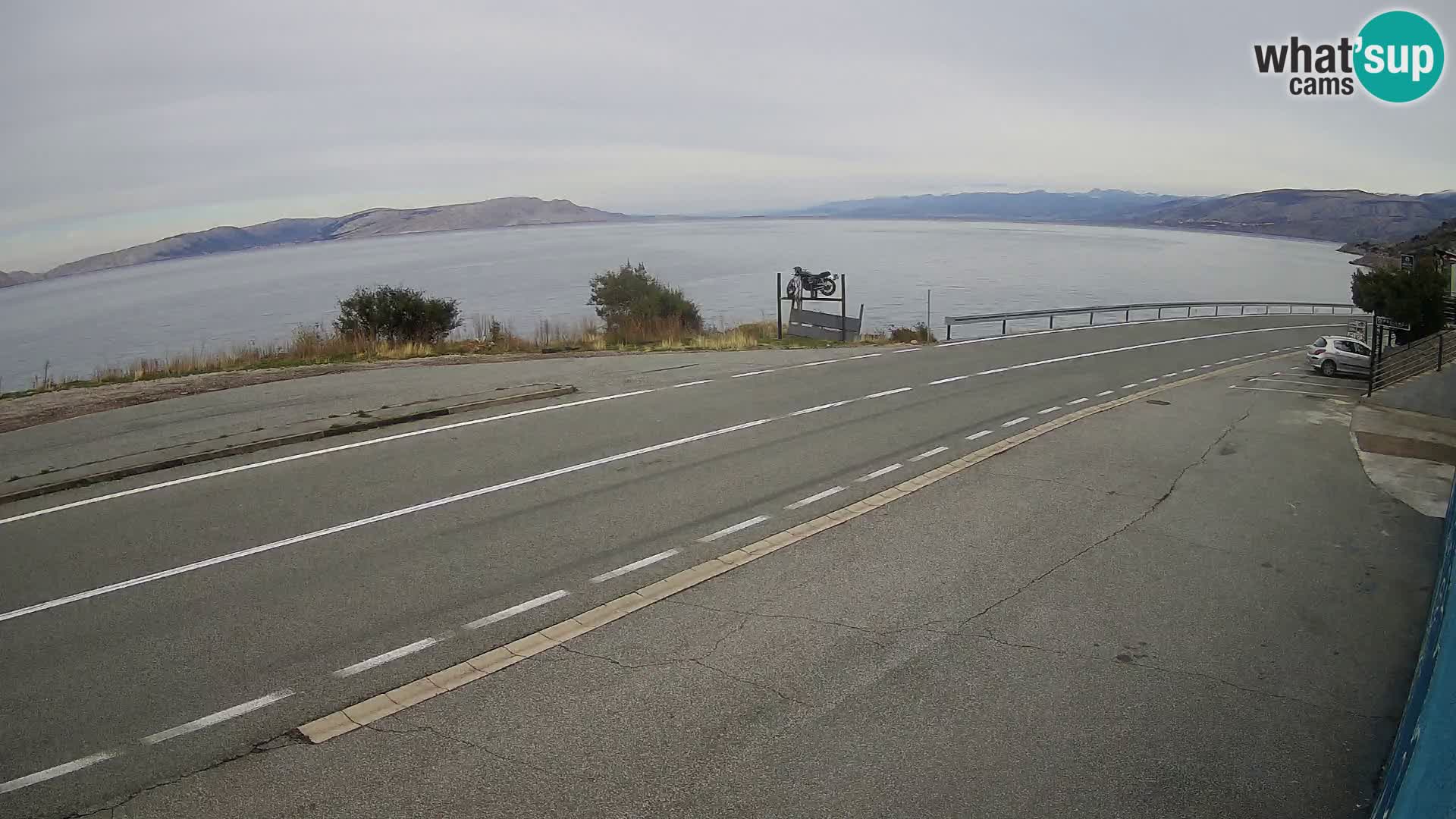Webcam autoroute Adriatique D8 près de SENJ – vue sur l’île de KRK