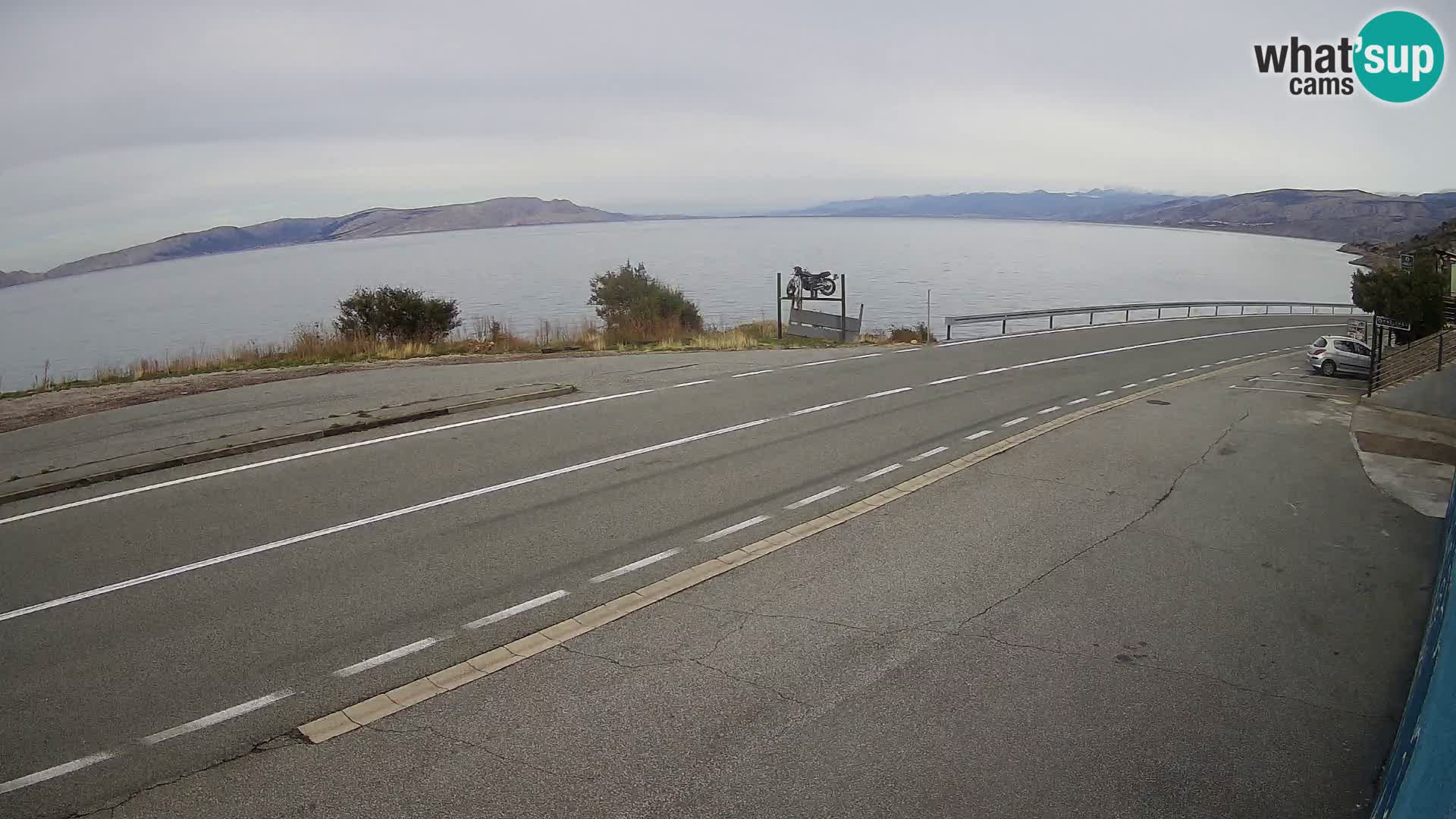 Webcam Adriatic highway D8 near SENJ – view to KRK island
