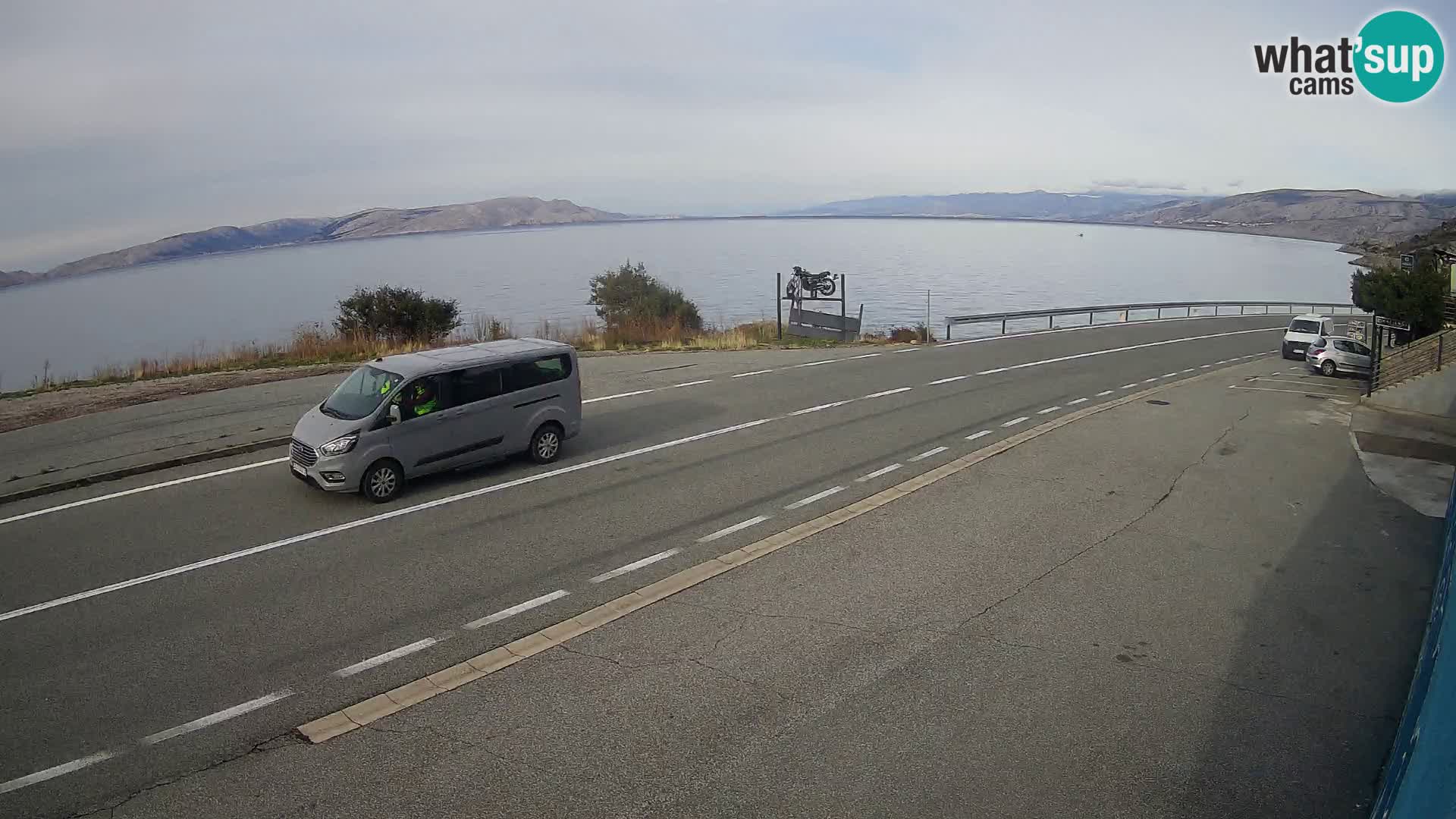 Webcam Adriatic highway D8 near SENJ – view to KRK island