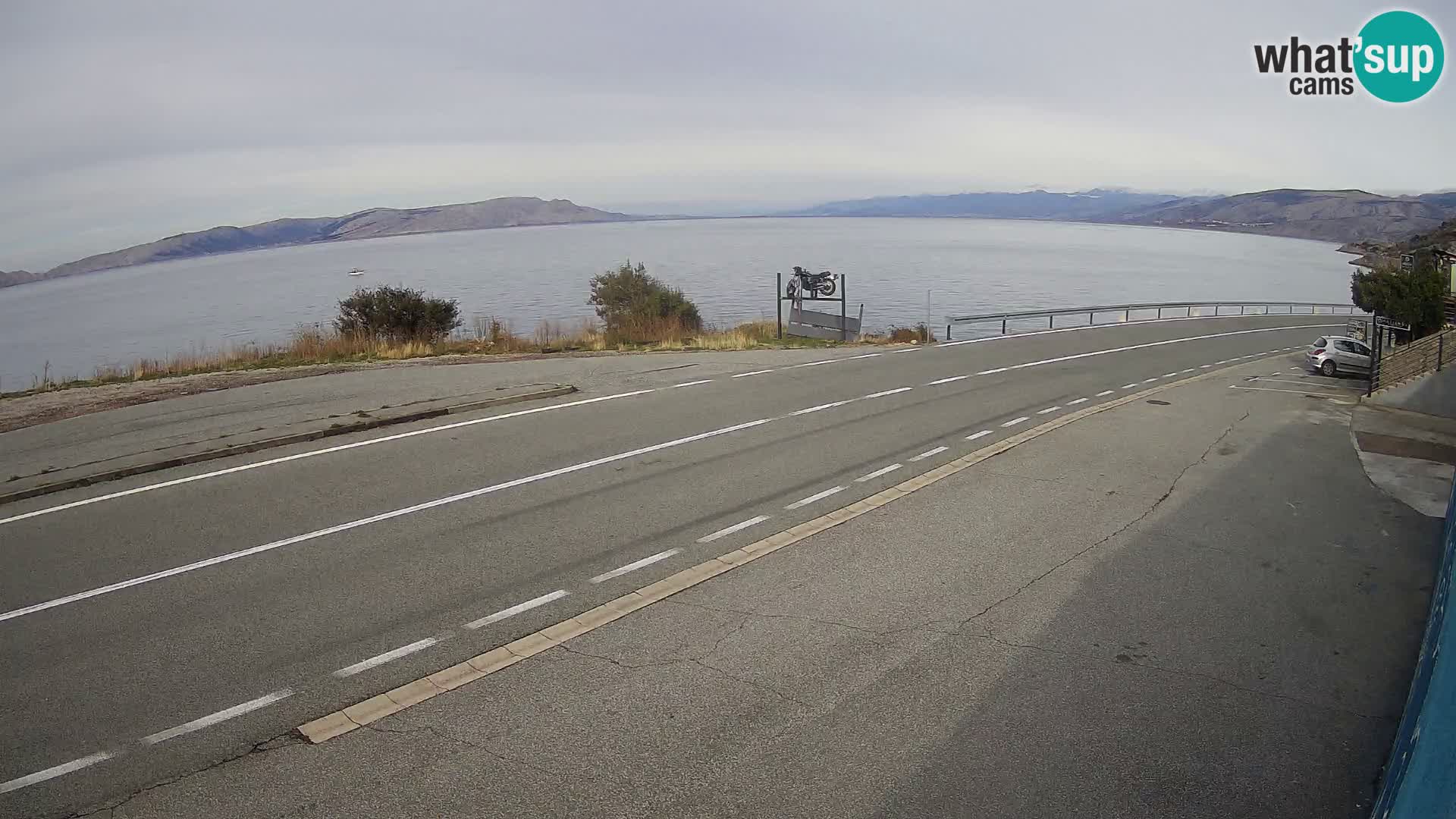 Webcam autopista adriática D8 cerca de SENJ – vista de la isla de KRK