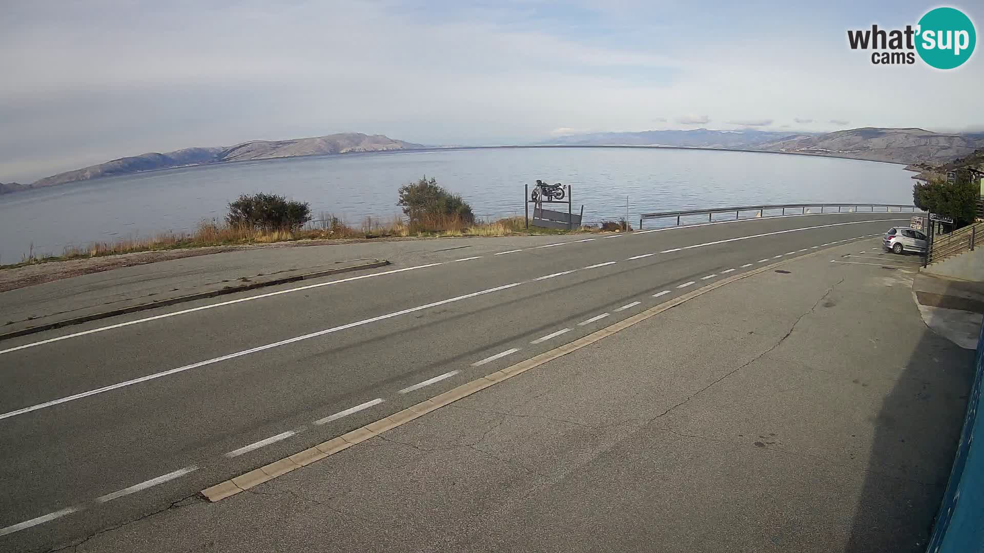 Webcam autopista adriática D8 cerca de SENJ – vista de la isla de KRK