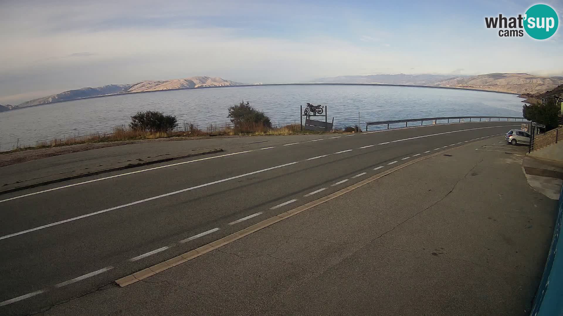 Webcam autoroute Adriatique D8 près de SENJ – vue sur l’île de KRK