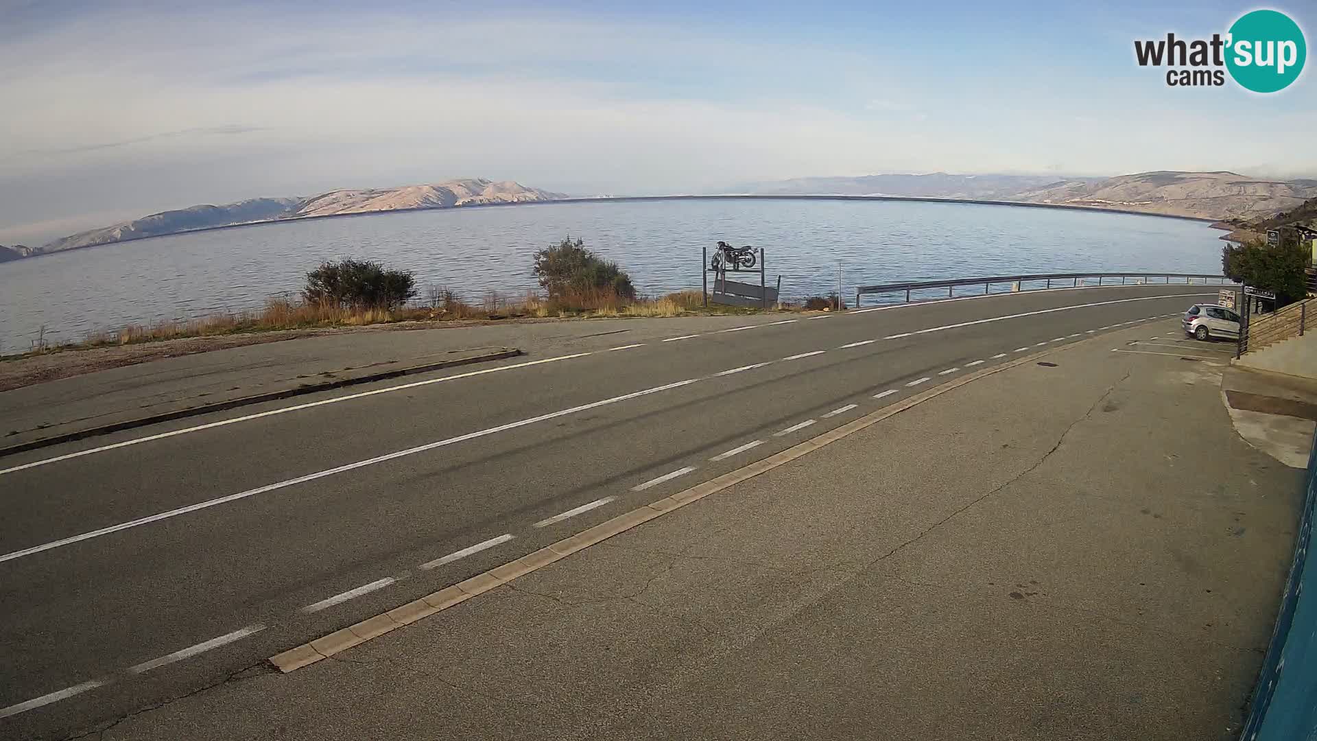 Webcam Adriatic highway D8 near SENJ – view to KRK island