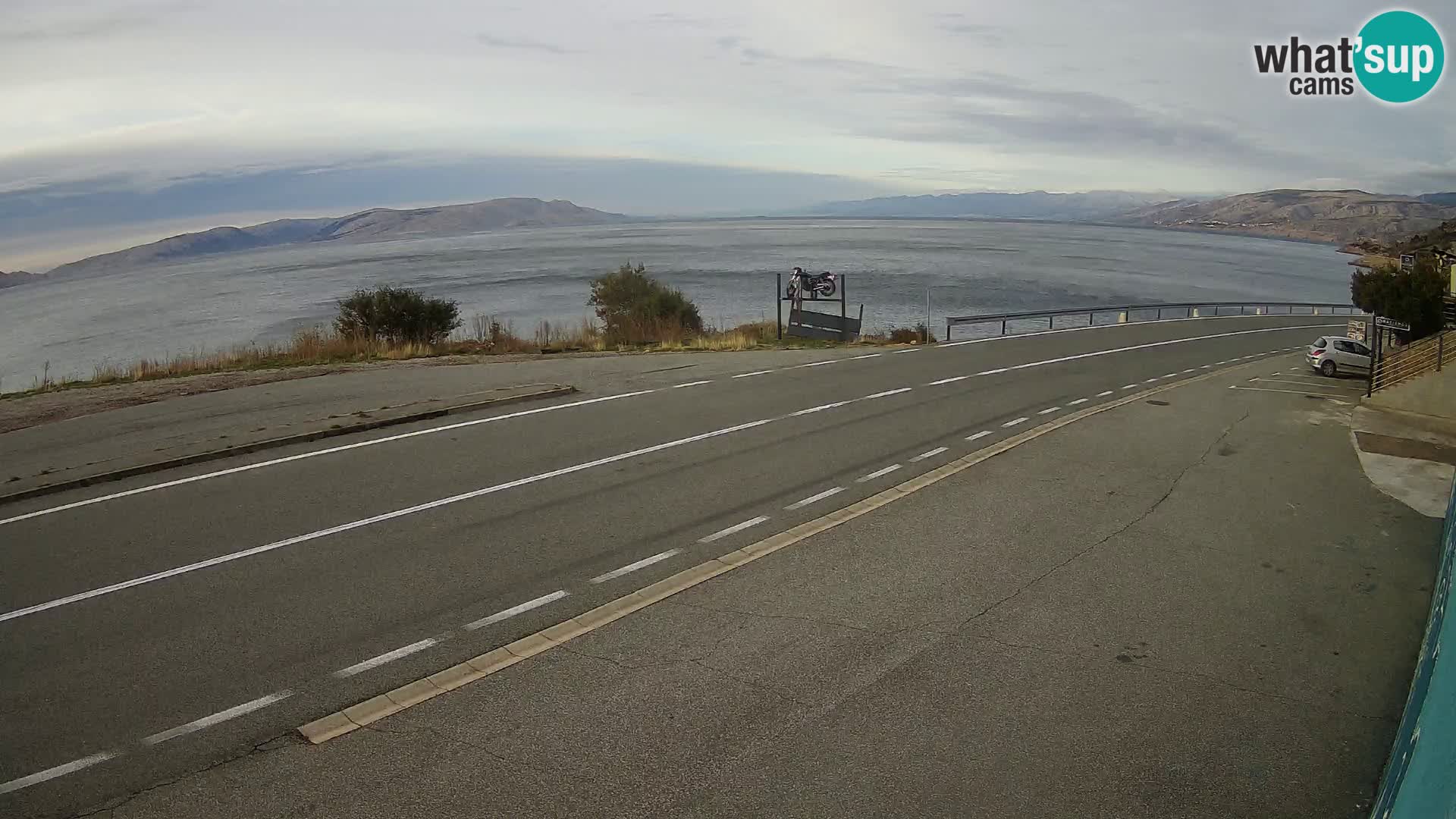 Webcam autoroute Adriatique D8 près de SENJ – vue sur l’île de KRK