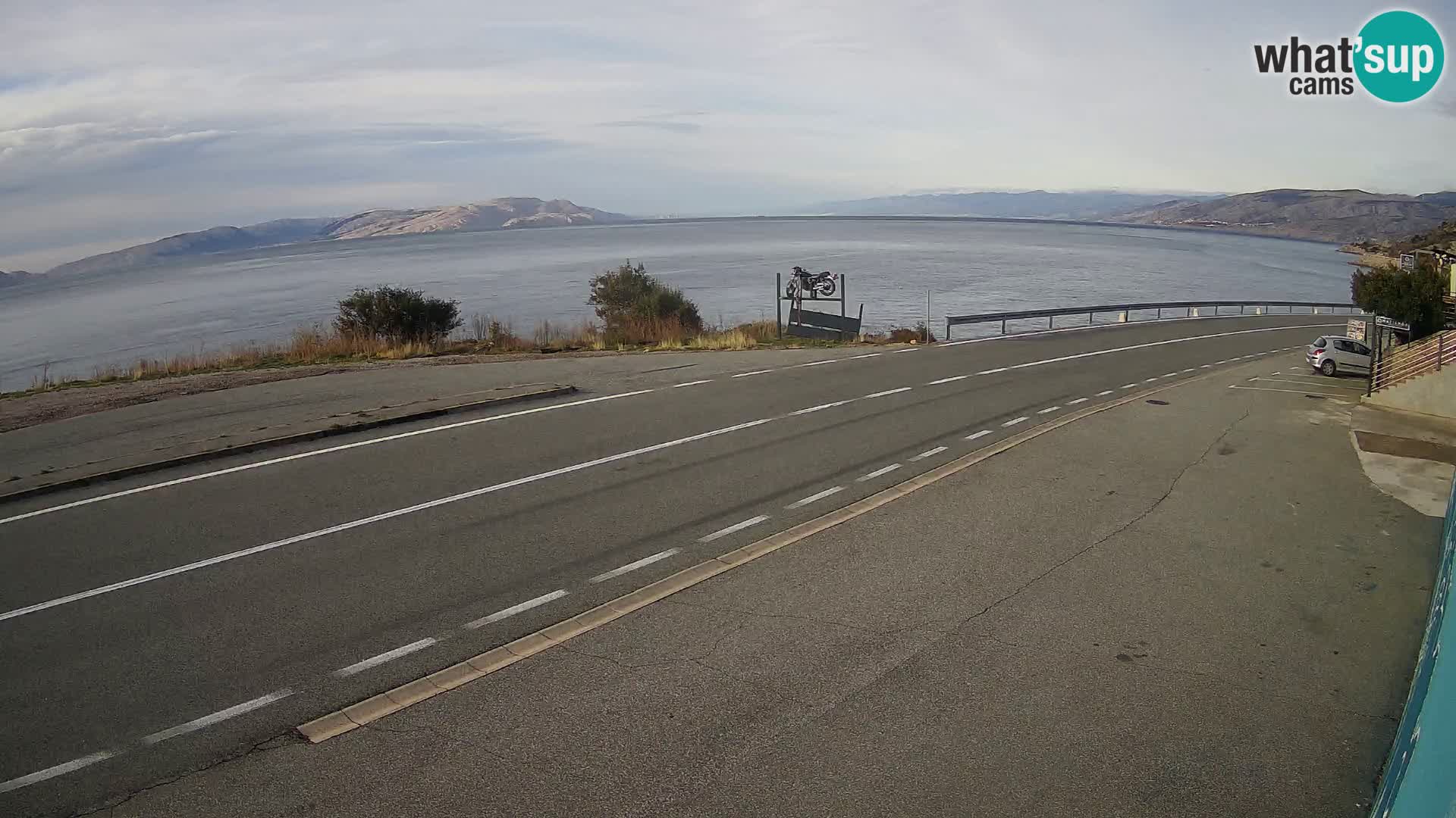 Webcam autoroute Adriatique D8 près de SENJ – vue sur l’île de KRK