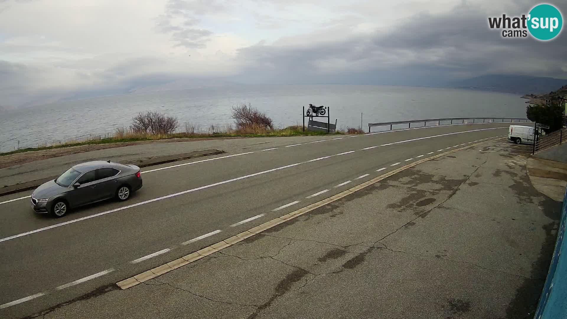 Webcam Adriatic highway D8 near SENJ – view to KRK island