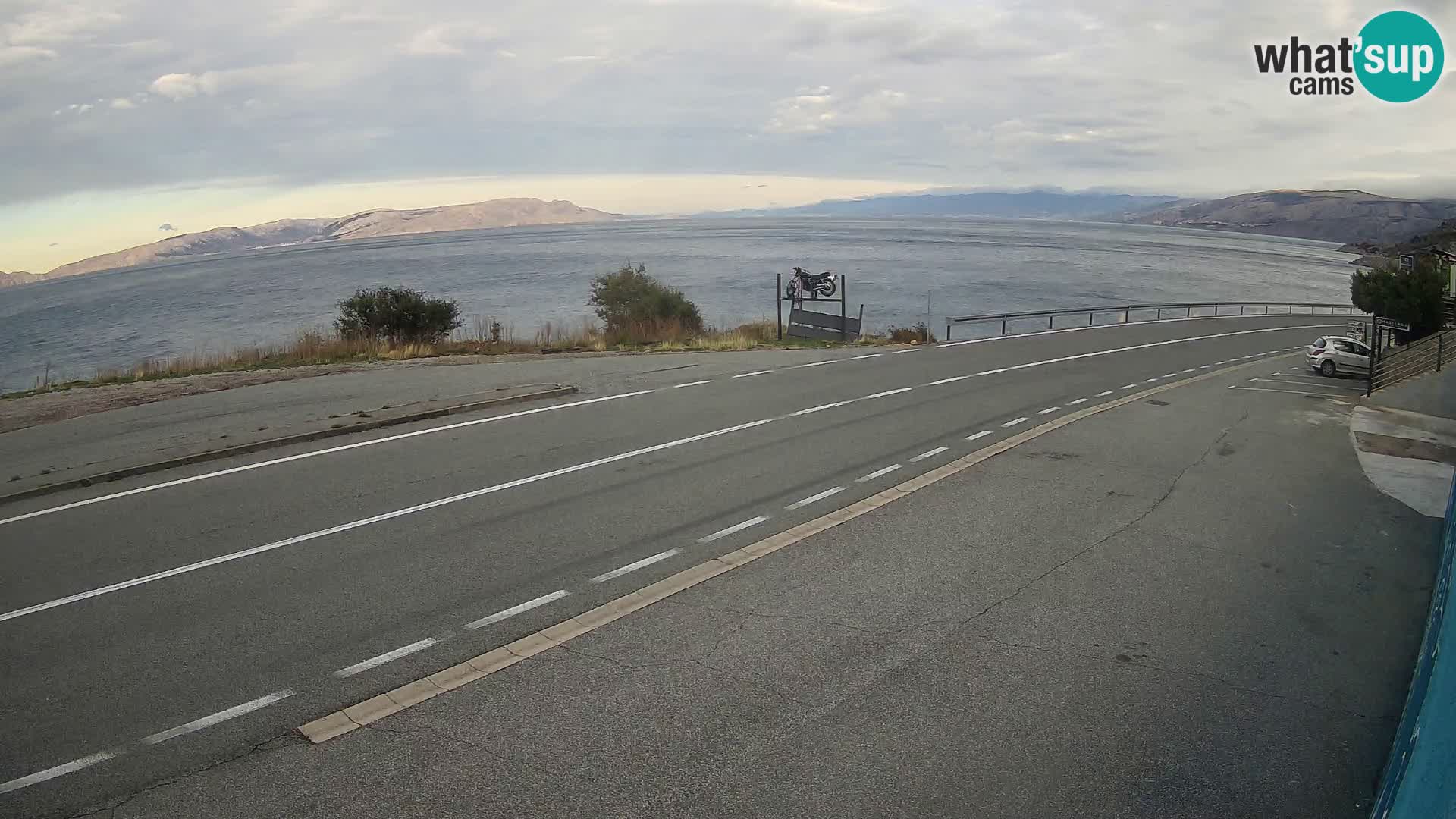 Webcam Adria-Autobahn D8 bei SENJ – Blick auf die Insel KRK