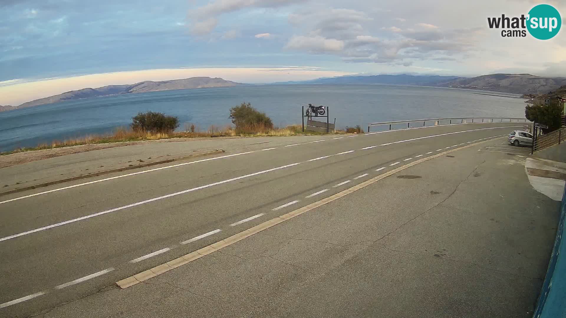Webcam autoroute Adriatique D8 près de SENJ – vue sur l’île de KRK