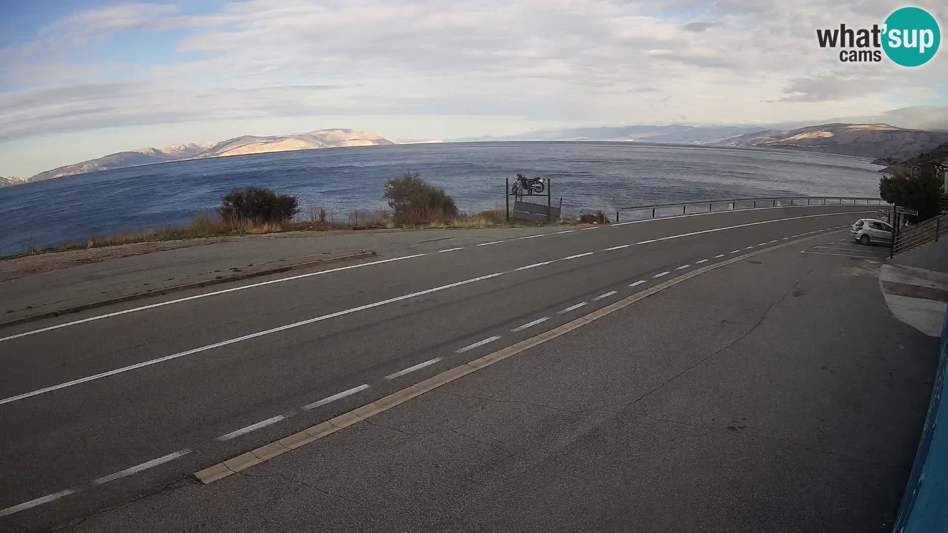Webcam autoroute Adriatique D8 près de SENJ – vue sur l’île de KRK