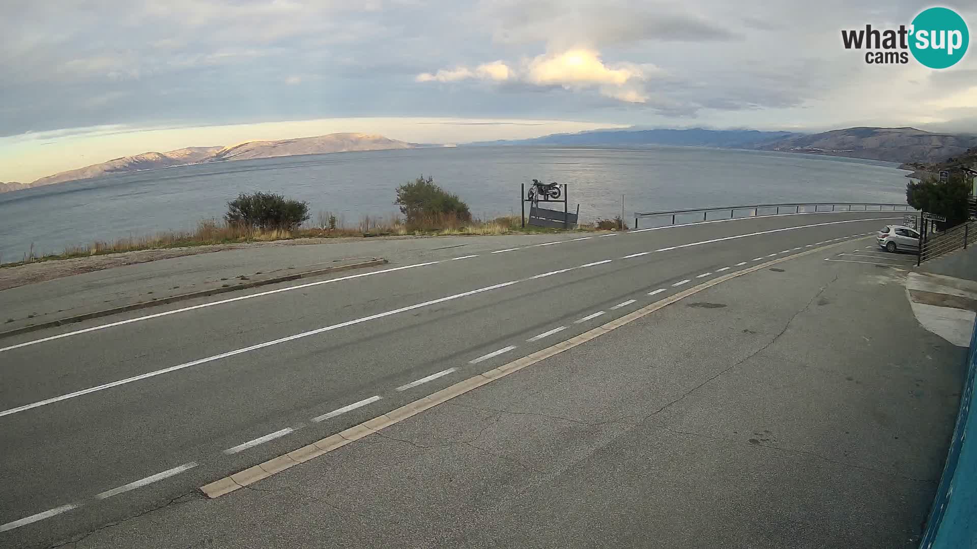 Webcam autoroute Adriatique D8 près de SENJ – vue sur l’île de KRK