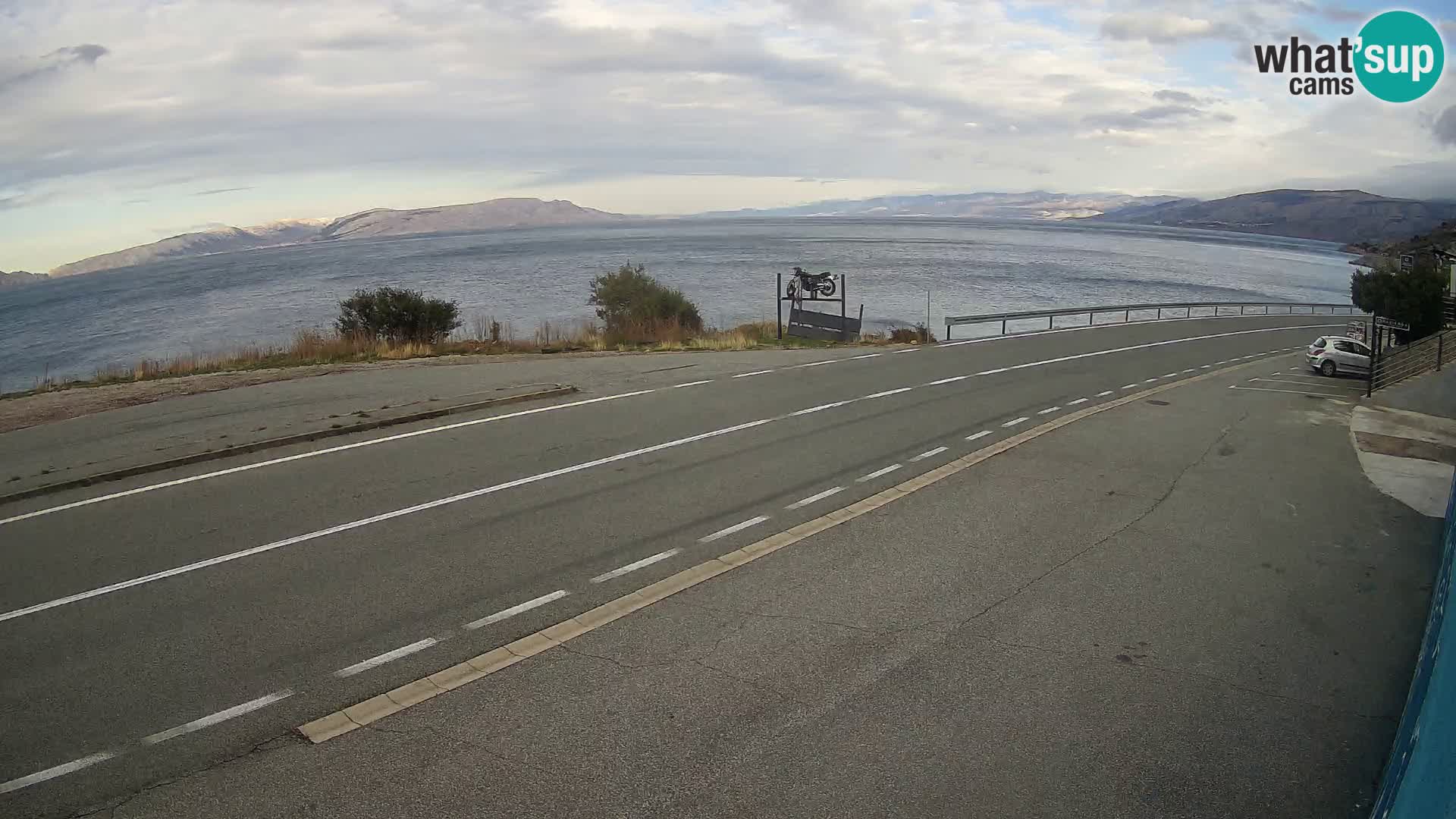 Webcam autopista adriática D8 cerca de SENJ – vista de la isla de KRK