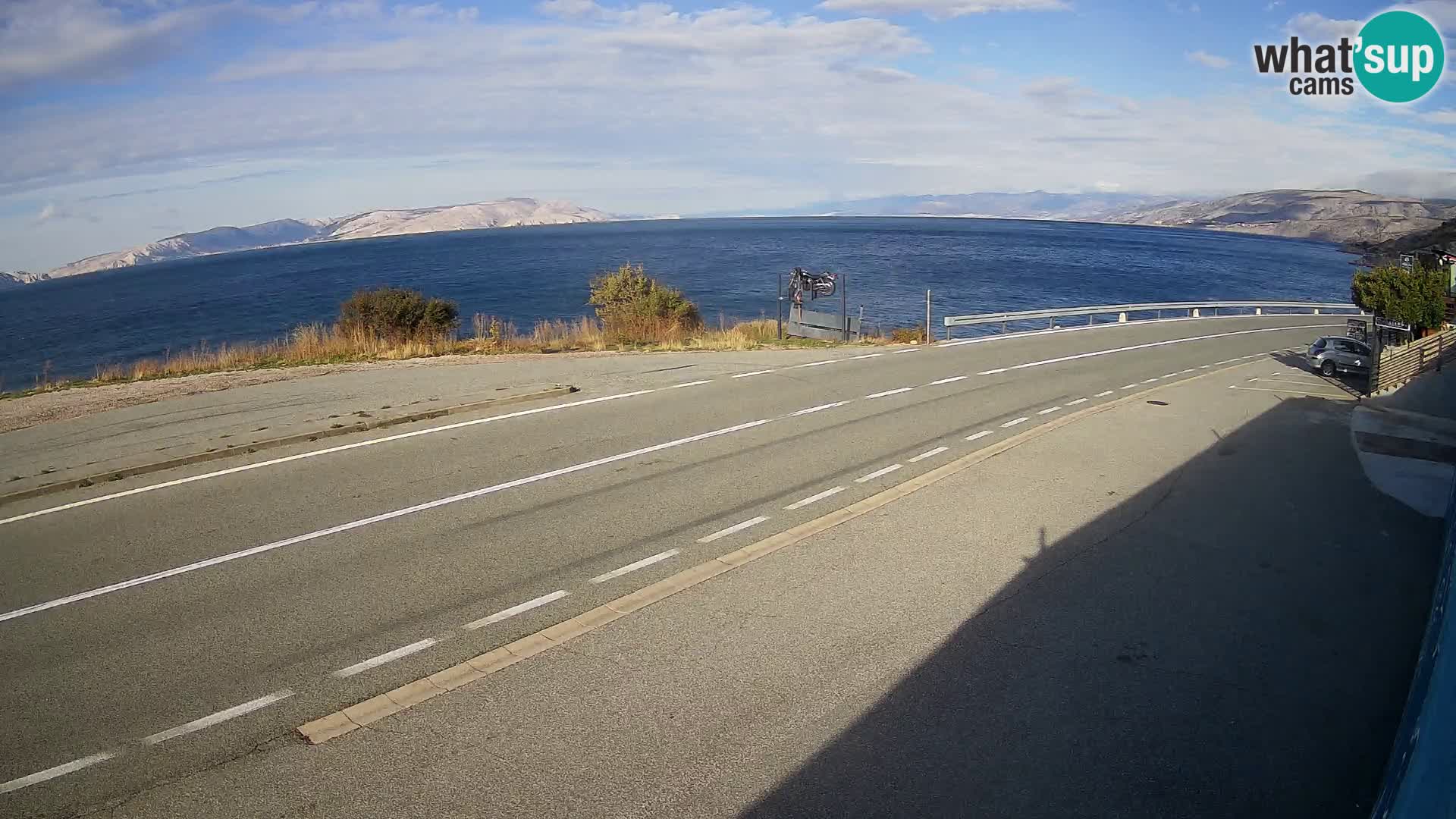 Webcam Adria-Autobahn D8 bei SENJ – Blick auf die Insel KRK