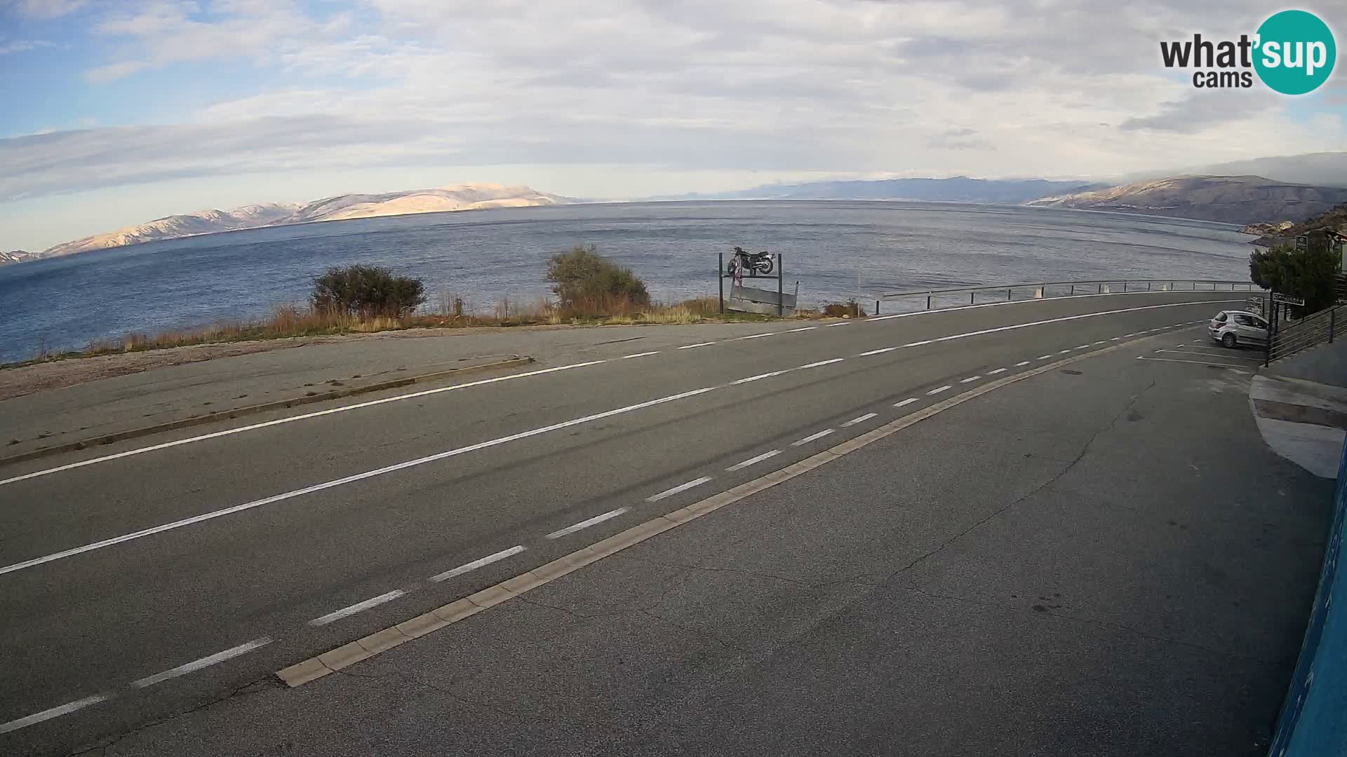Webcam autoroute Adriatique D8 près de SENJ – vue sur l’île de KRK