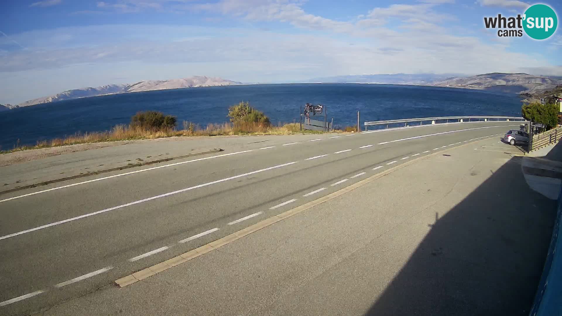 Webcam autopista adriática D8 cerca de SENJ – vista de la isla de KRK