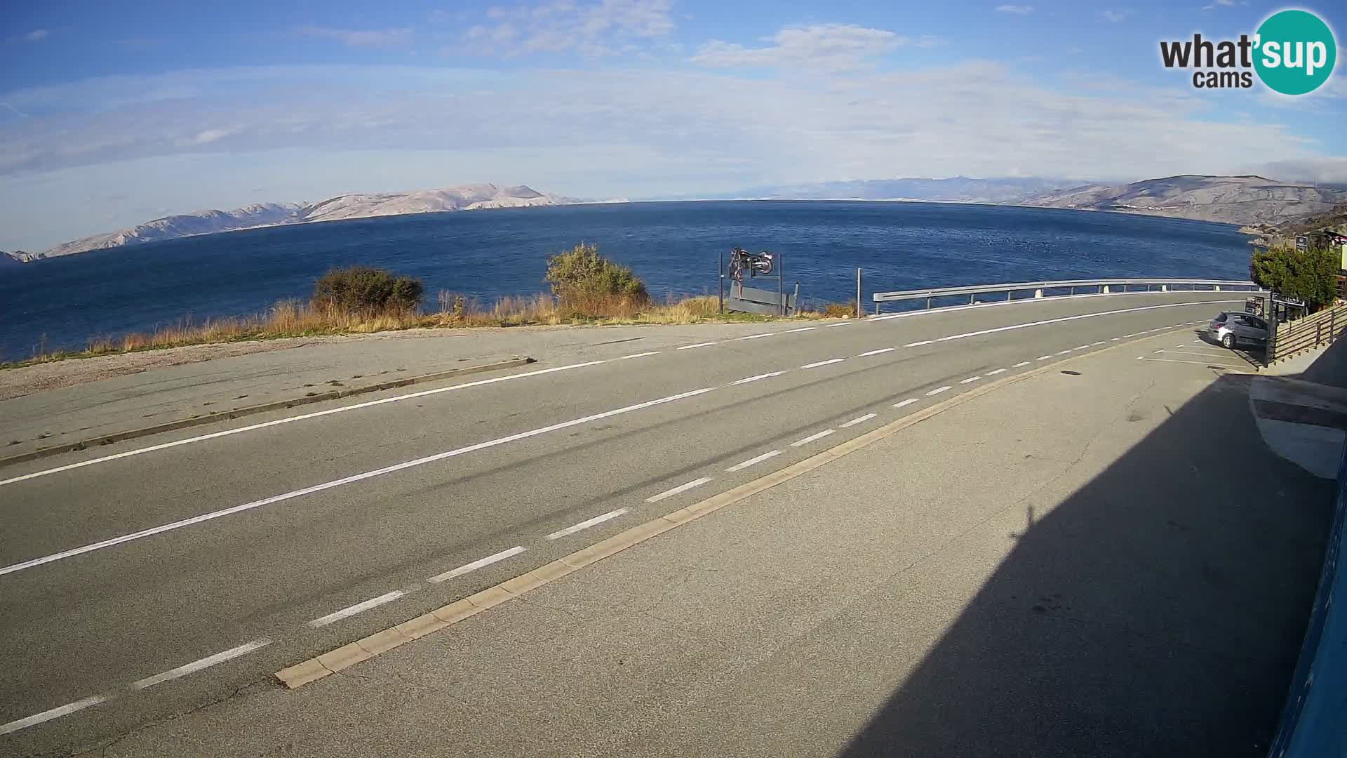 Webcam Adriatic highway D8 near SENJ – view to KRK island