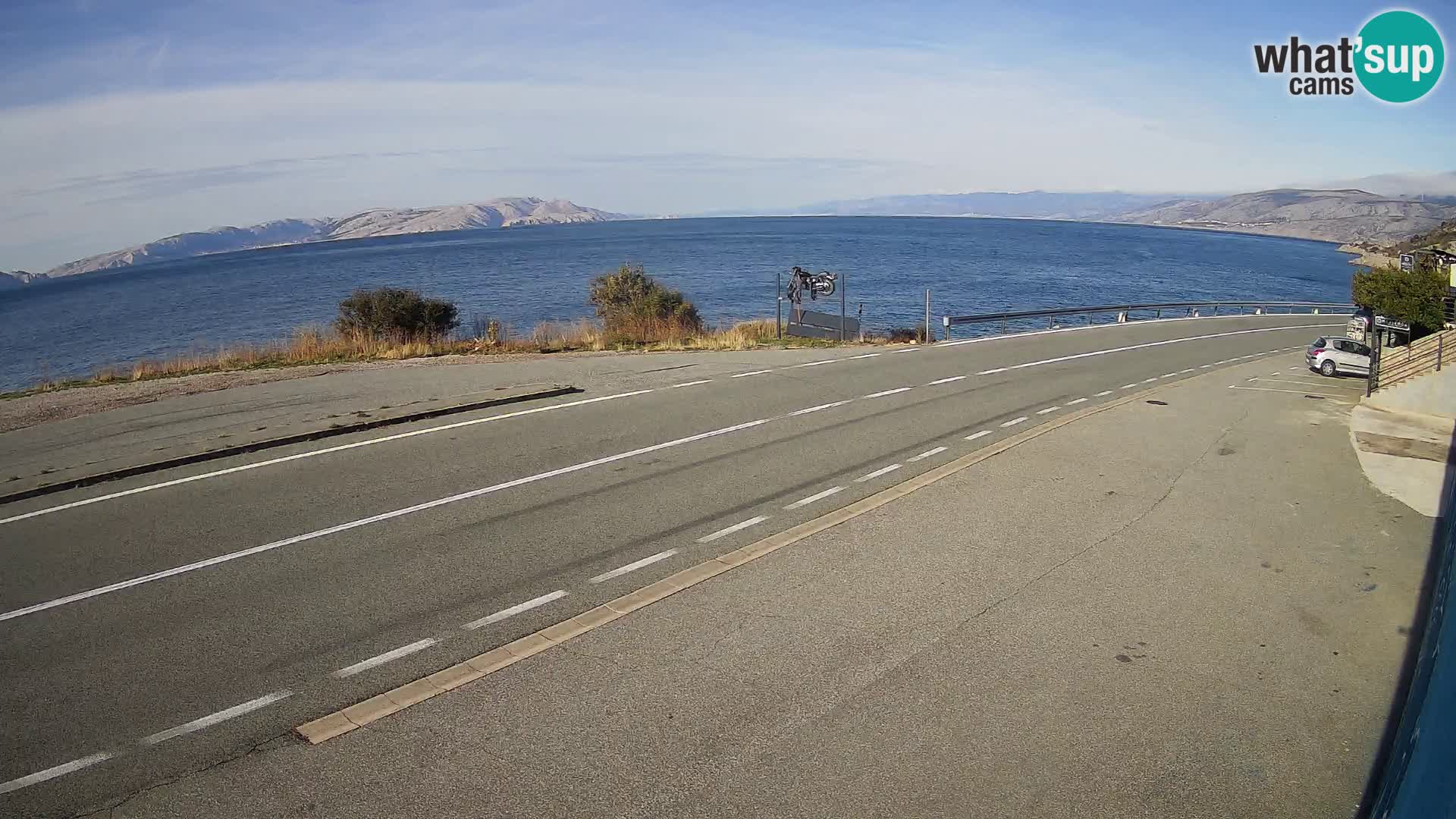 Webcam autoroute Adriatique D8 près de SENJ – vue sur l’île de KRK