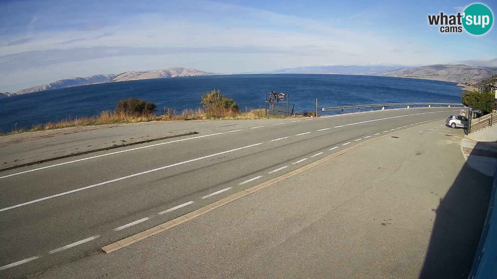 Webcam autoroute Adriatique D8 près de SENJ – vue sur l’île de KRK
