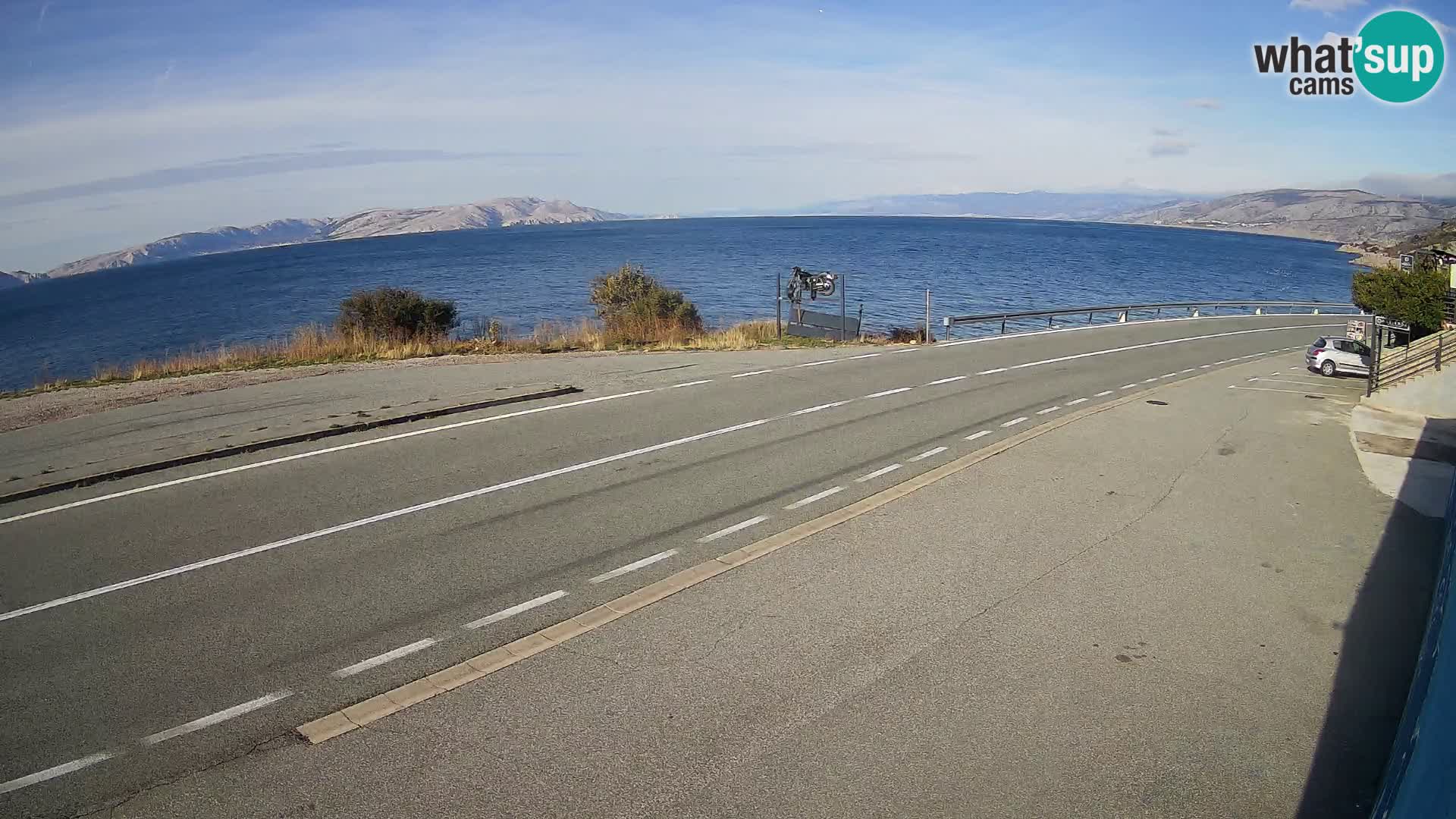 Webcam autoroute Adriatique D8 près de SENJ – vue sur l’île de KRK