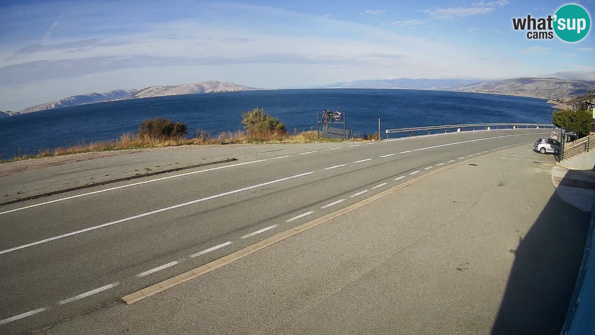 Webcam autopista adriática D8 cerca de SENJ – vista de la isla de KRK