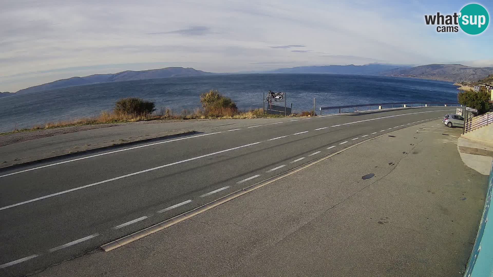 Webcam autopista adriática D8 cerca de SENJ – vista de la isla de KRK
