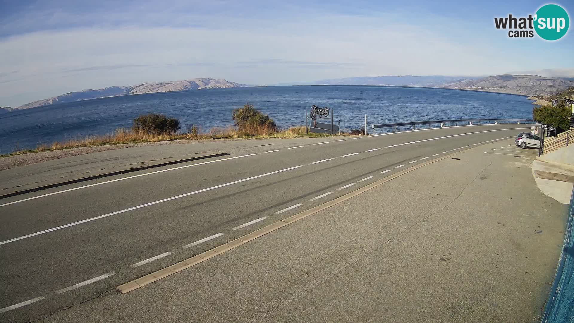 Webcam autopista adriática D8 cerca de SENJ – vista de la isla de KRK