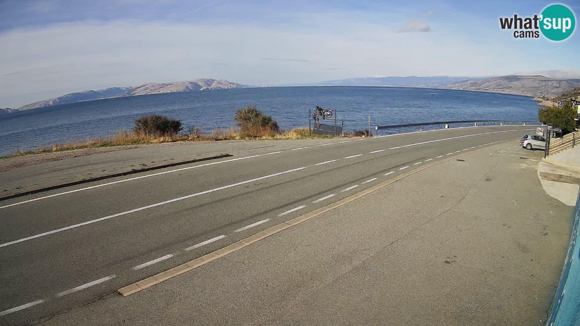 Webcam autopista adriática D8 cerca de SENJ – vista de la isla de KRK