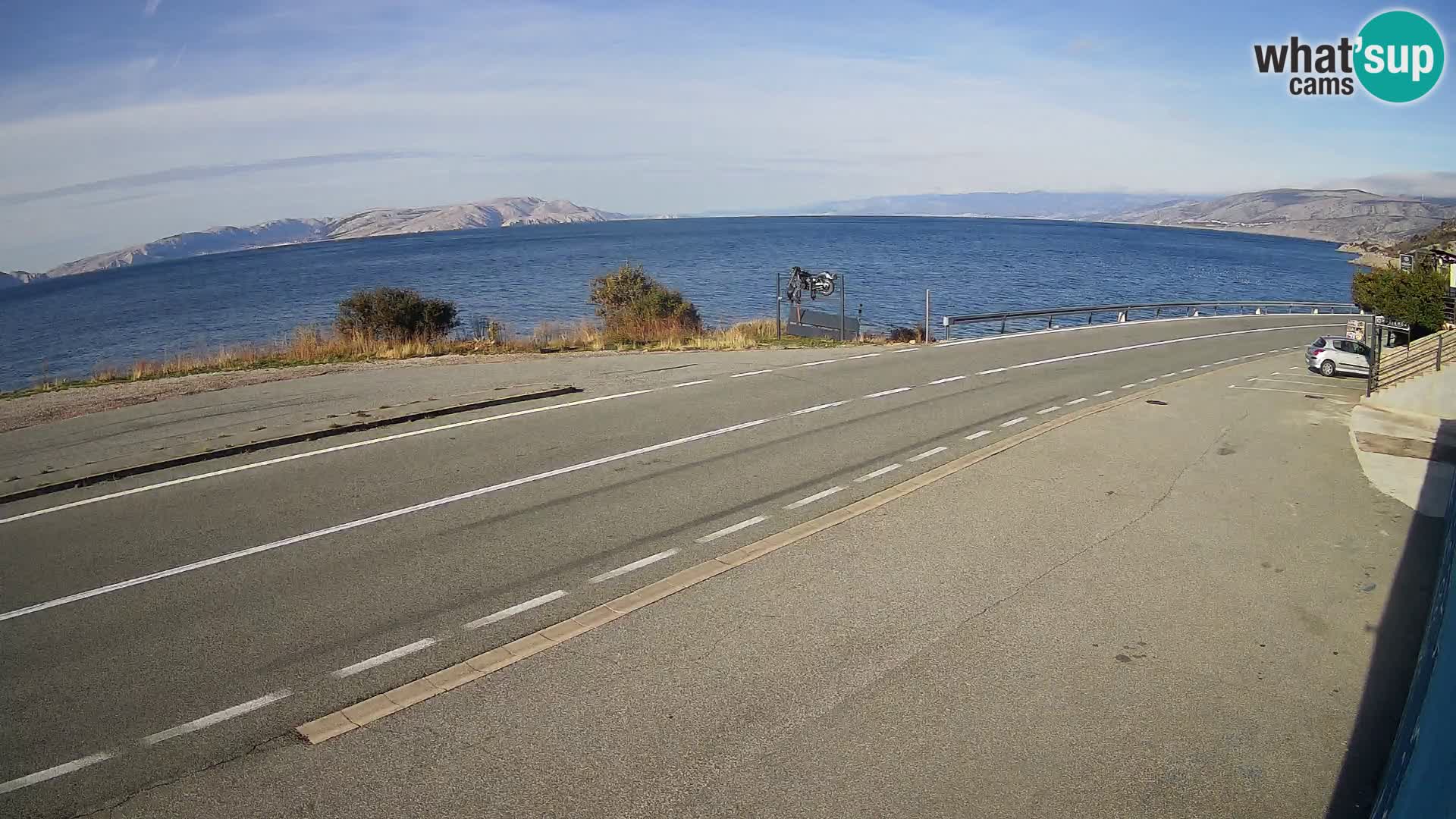 Webcam Adria-Autobahn D8 bei SENJ – Blick auf die Insel KRK