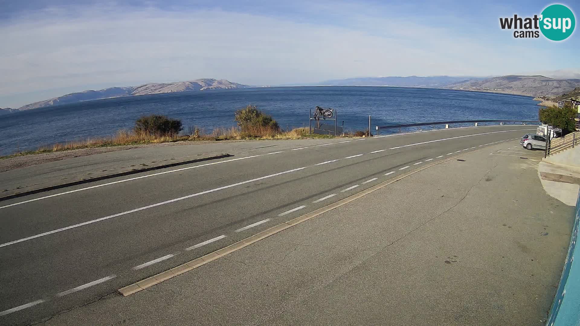 Webcam Adria-Autobahn D8 bei SENJ – Blick auf die Insel KRK