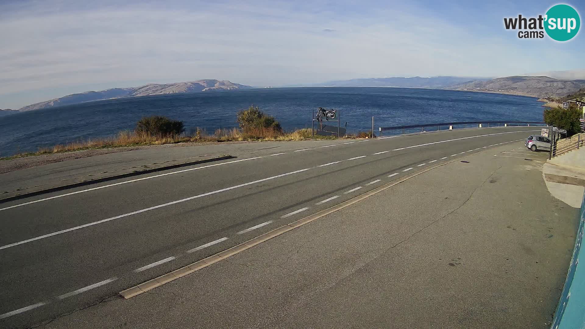 Webcam Adriatic highway D8 near SENJ – view to KRK island