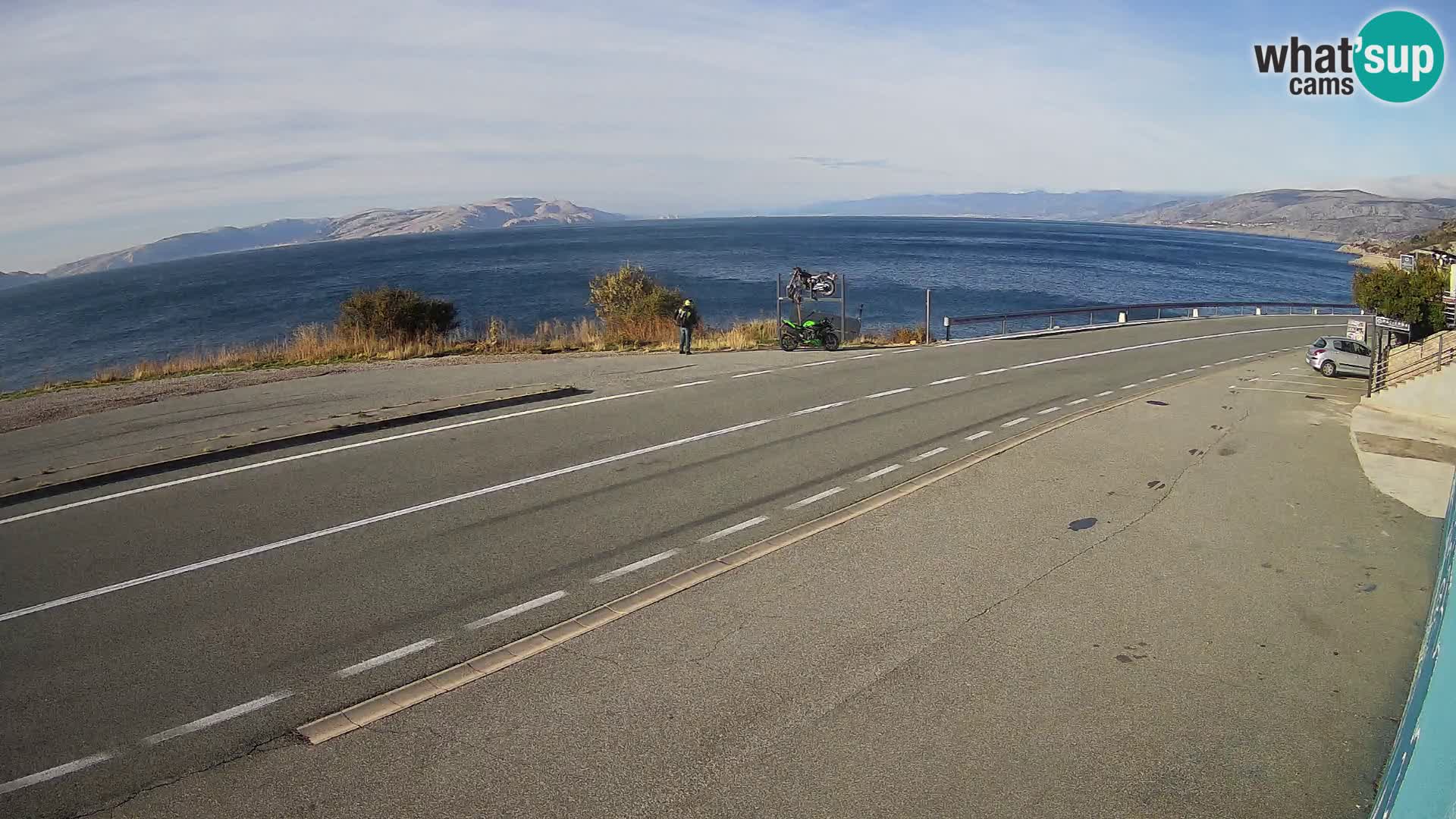 Webcam Adriatic highway D8 near SENJ – view to KRK island