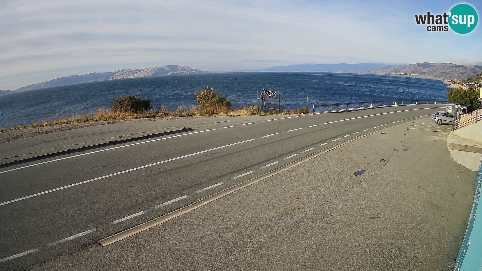Webcam autoroute Adriatique D8 près de SENJ – vue sur l’île de KRK