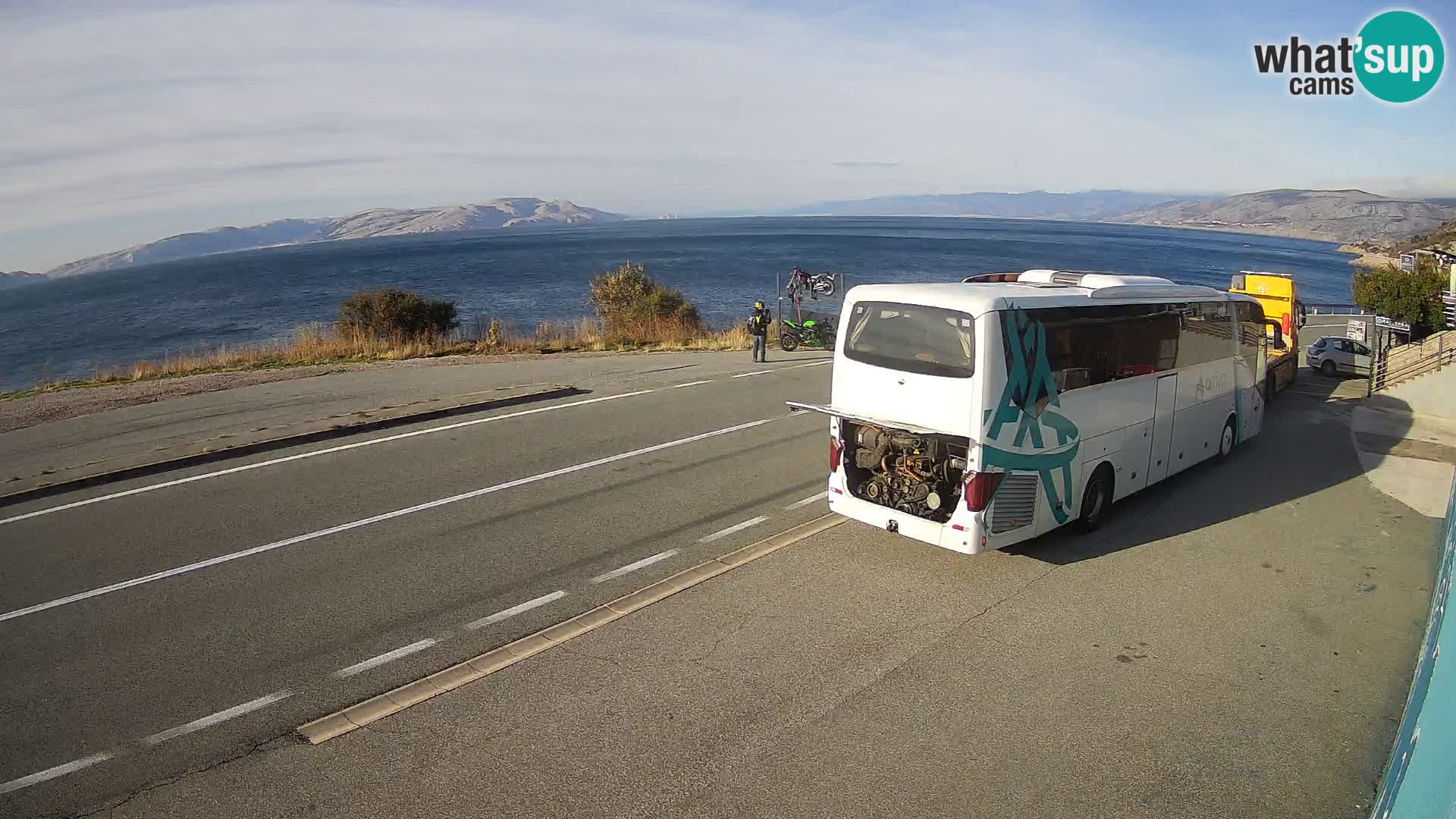 Webcam autoroute Adriatique D8 près de SENJ – vue sur l’île de KRK