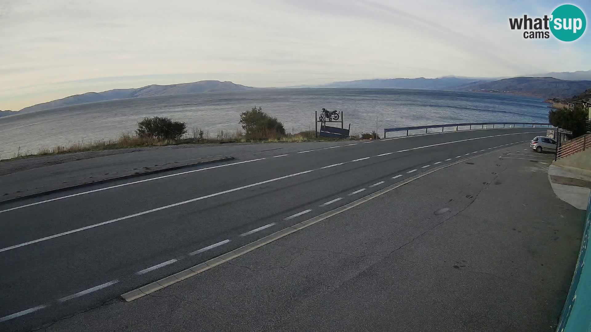 Webcam Adria-Autobahn D8 bei SENJ – Blick auf die Insel KRK