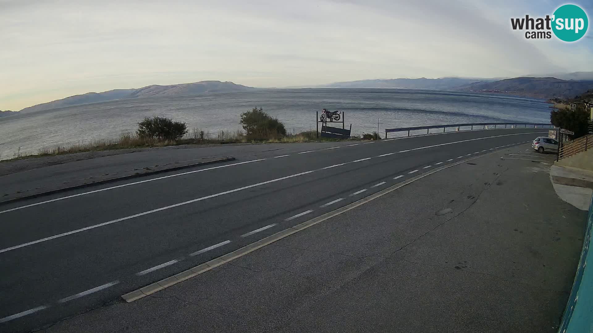Webcam Adria-Autobahn D8 bei SENJ – Blick auf die Insel KRK