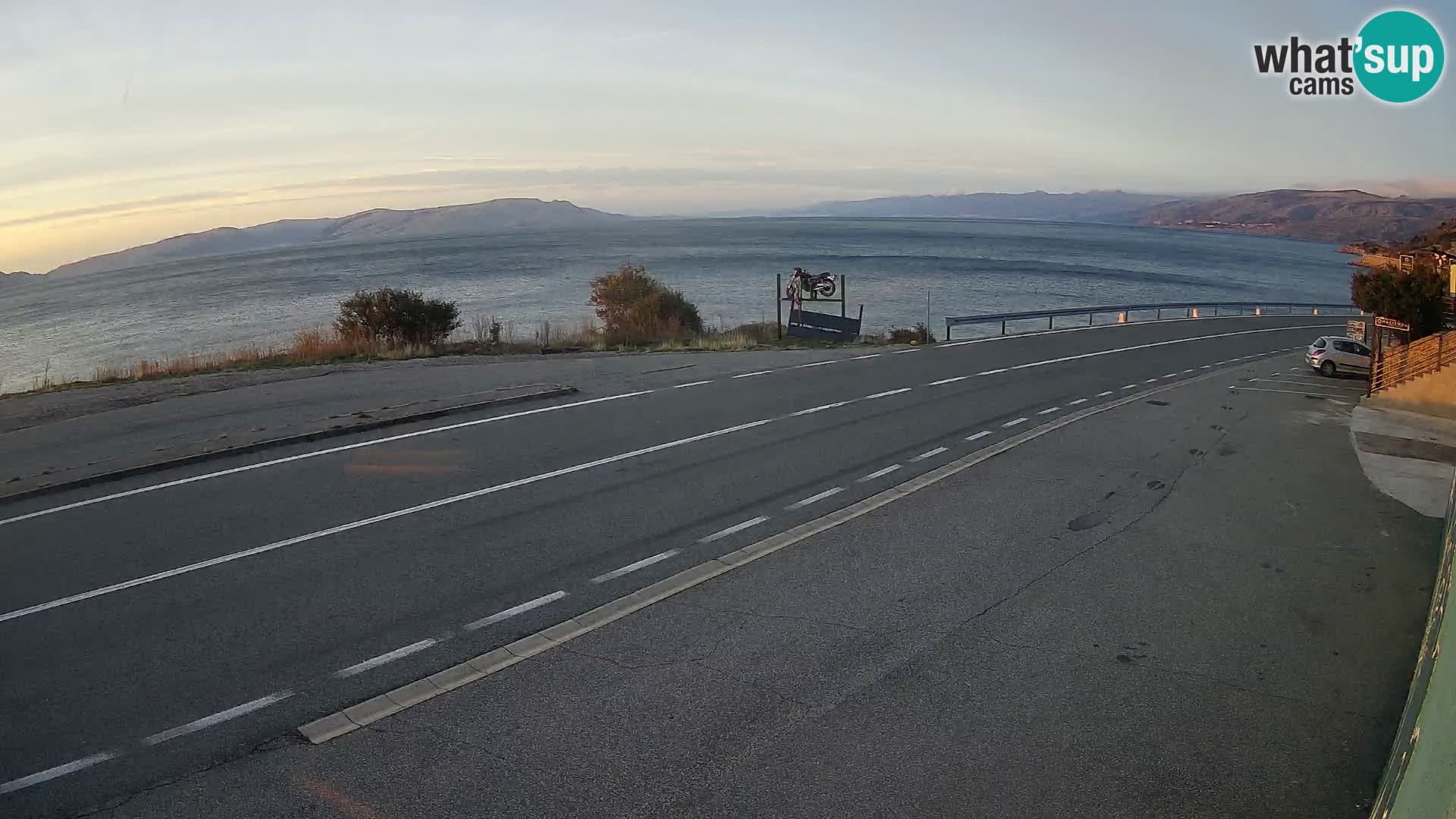Webcam Adriatic highway D8 near SENJ – view to KRK island
